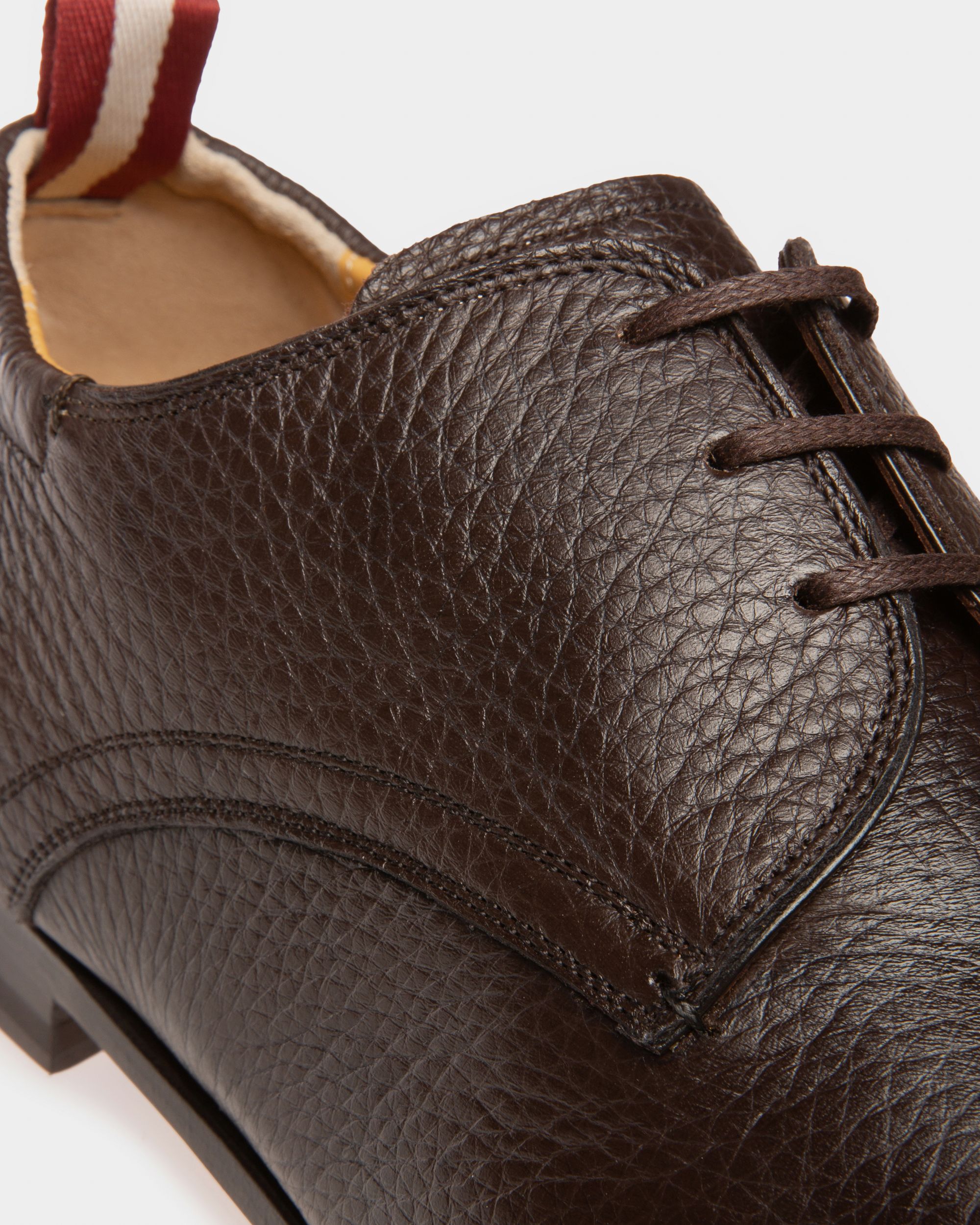 Plizard Leather Derby Shoes In Brown - Men's - Bally - 05