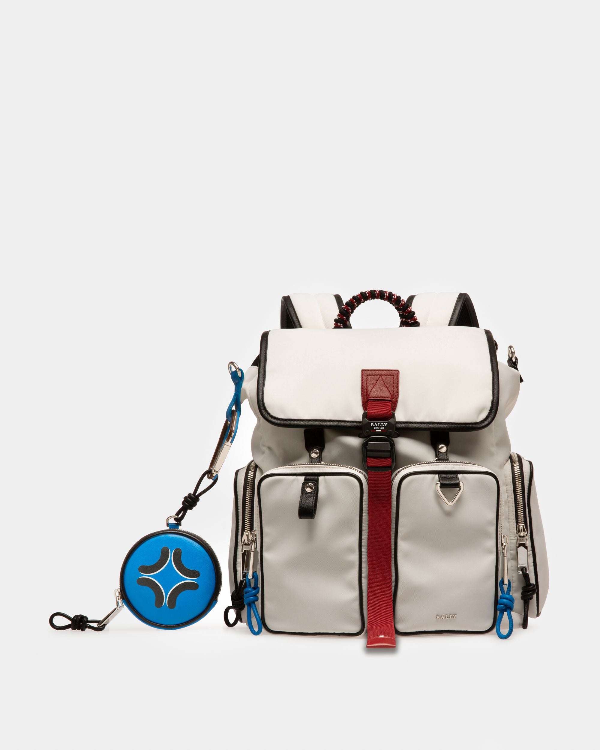 Peakk Recycled Nylon Backpack In White - Men's - Bally - 01
