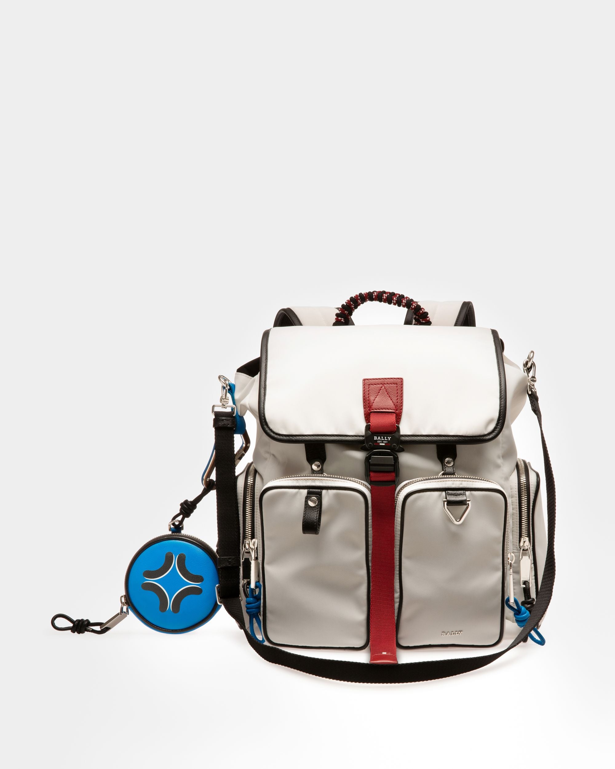 Peakk Recycled Nylon Backpack In White - Men's - Bally - 06