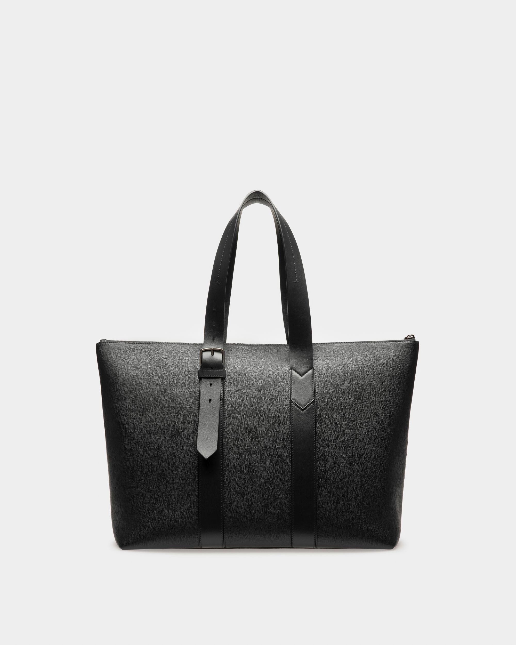 Eland Leather Tote Bag In Black - Men's - Bally - 02
