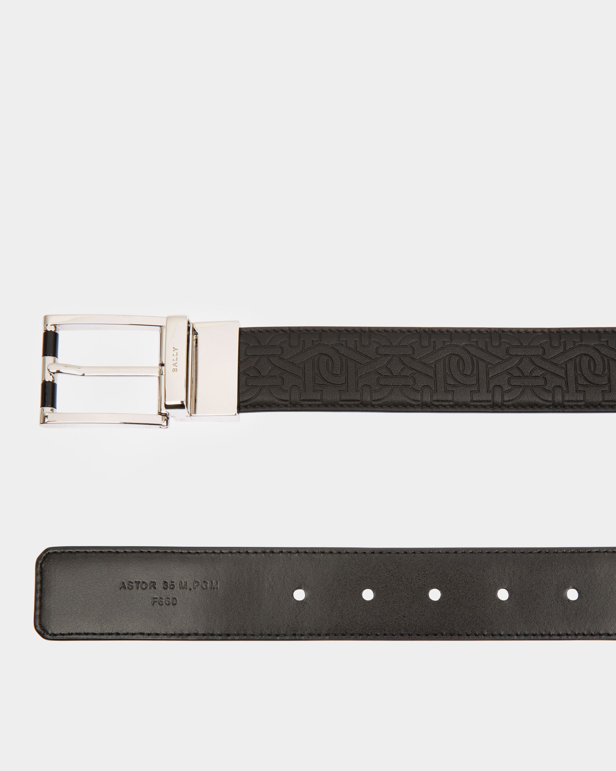 Astor Leather 35Mm Belt In Black - Men's - Bally - 02