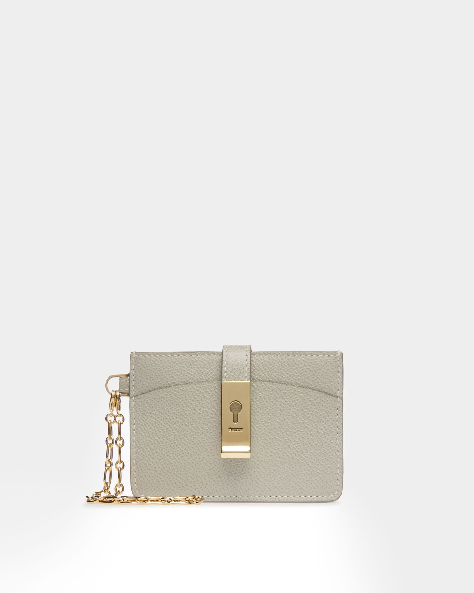Ava Leather Card Holder In Light Blue - Women's - Bally - 01