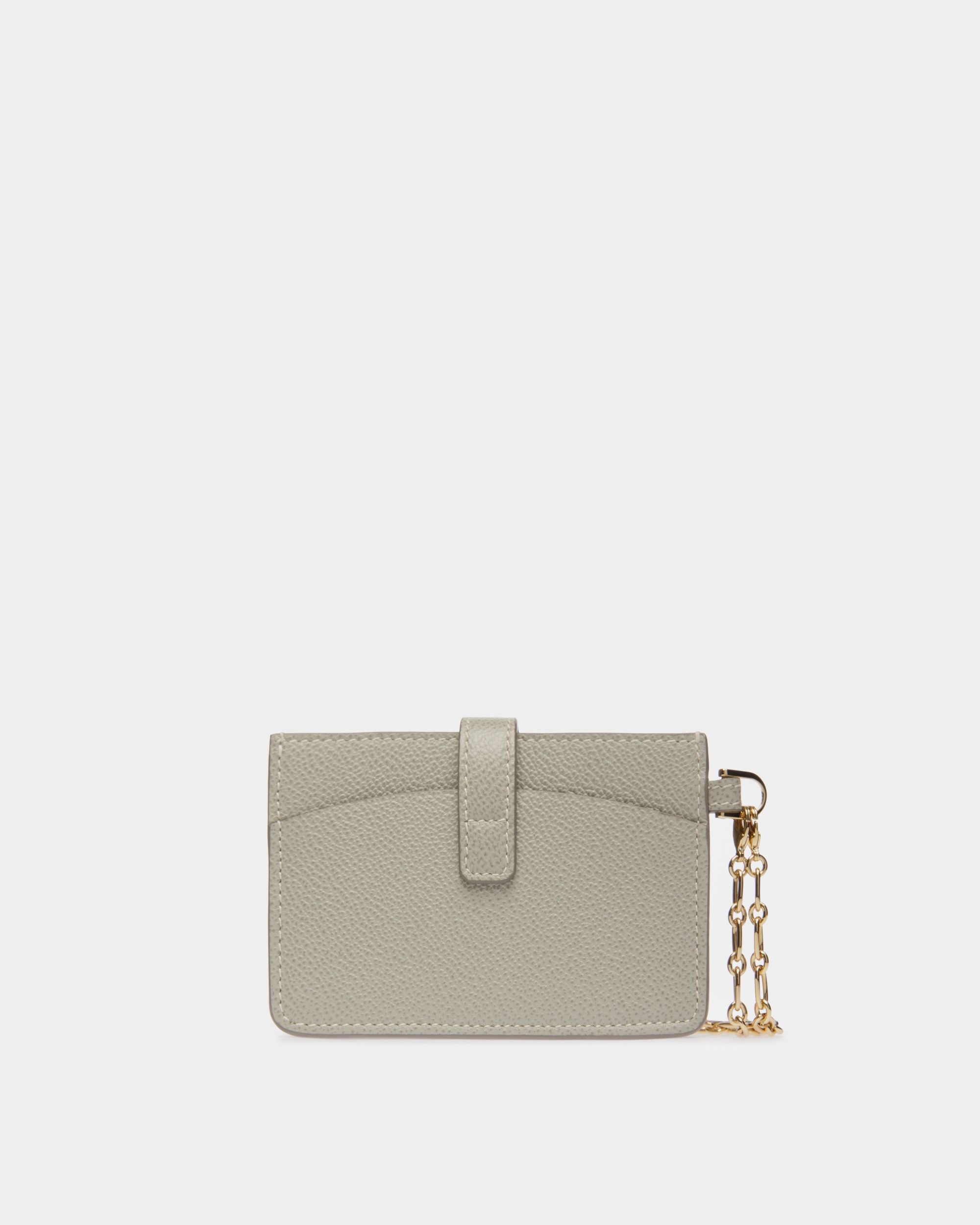 Ava Leather Card Holder In Light Blue - Women's - Bally - 02