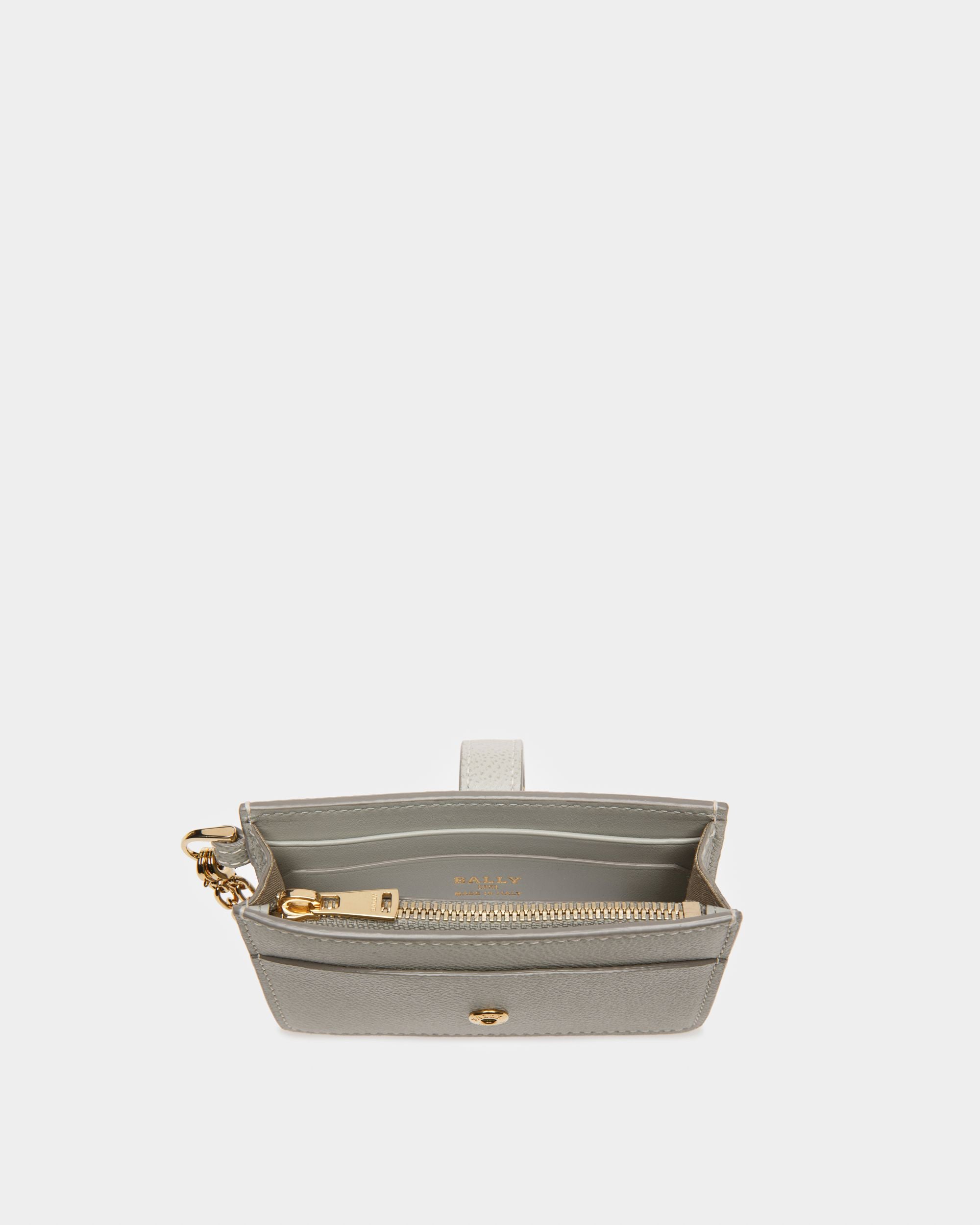 Ava Leather Card Holder In Light Blue - Women's - Bally - 03