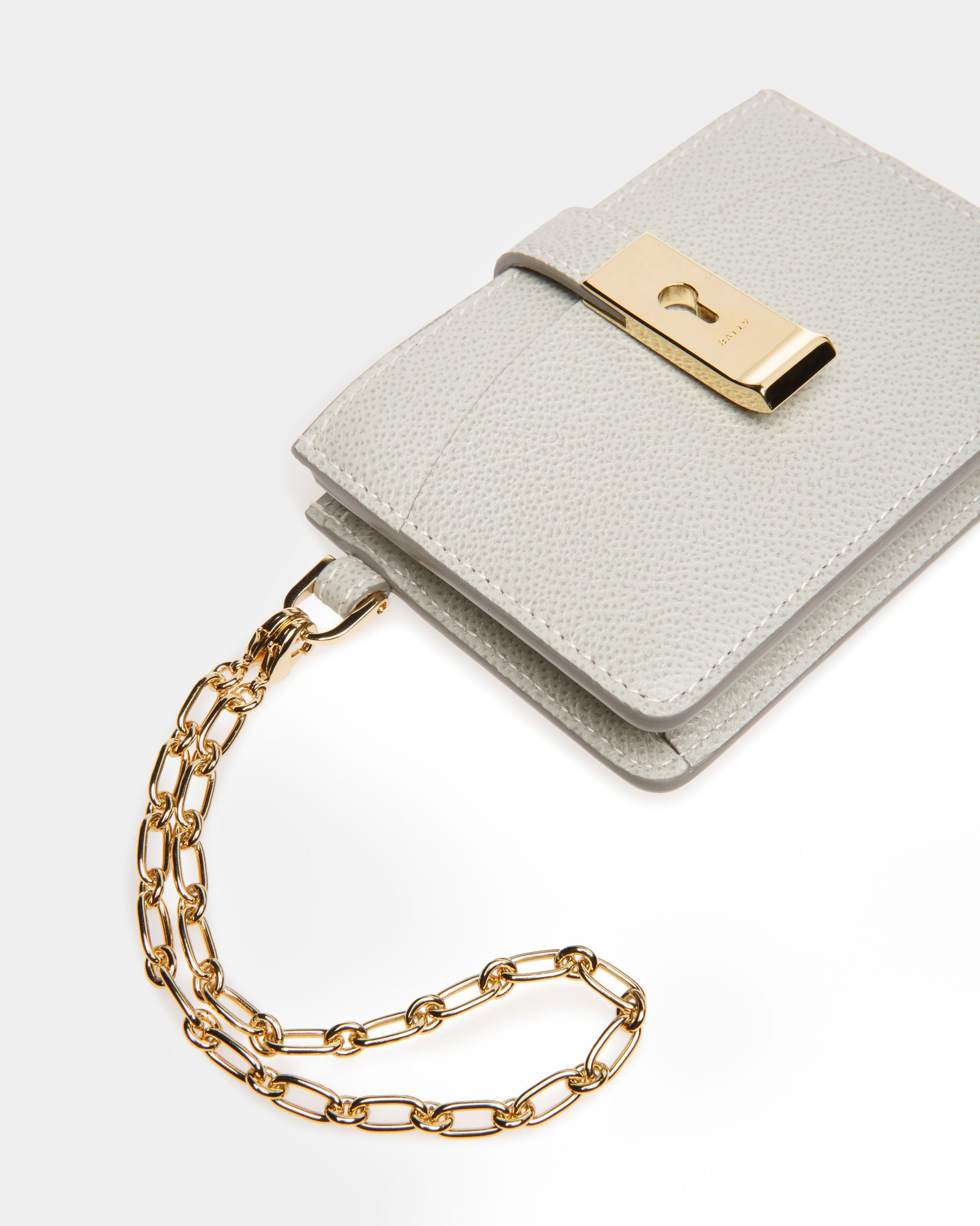 Ava Leather Card Holder In Light Blue - Women's - Bally - 04