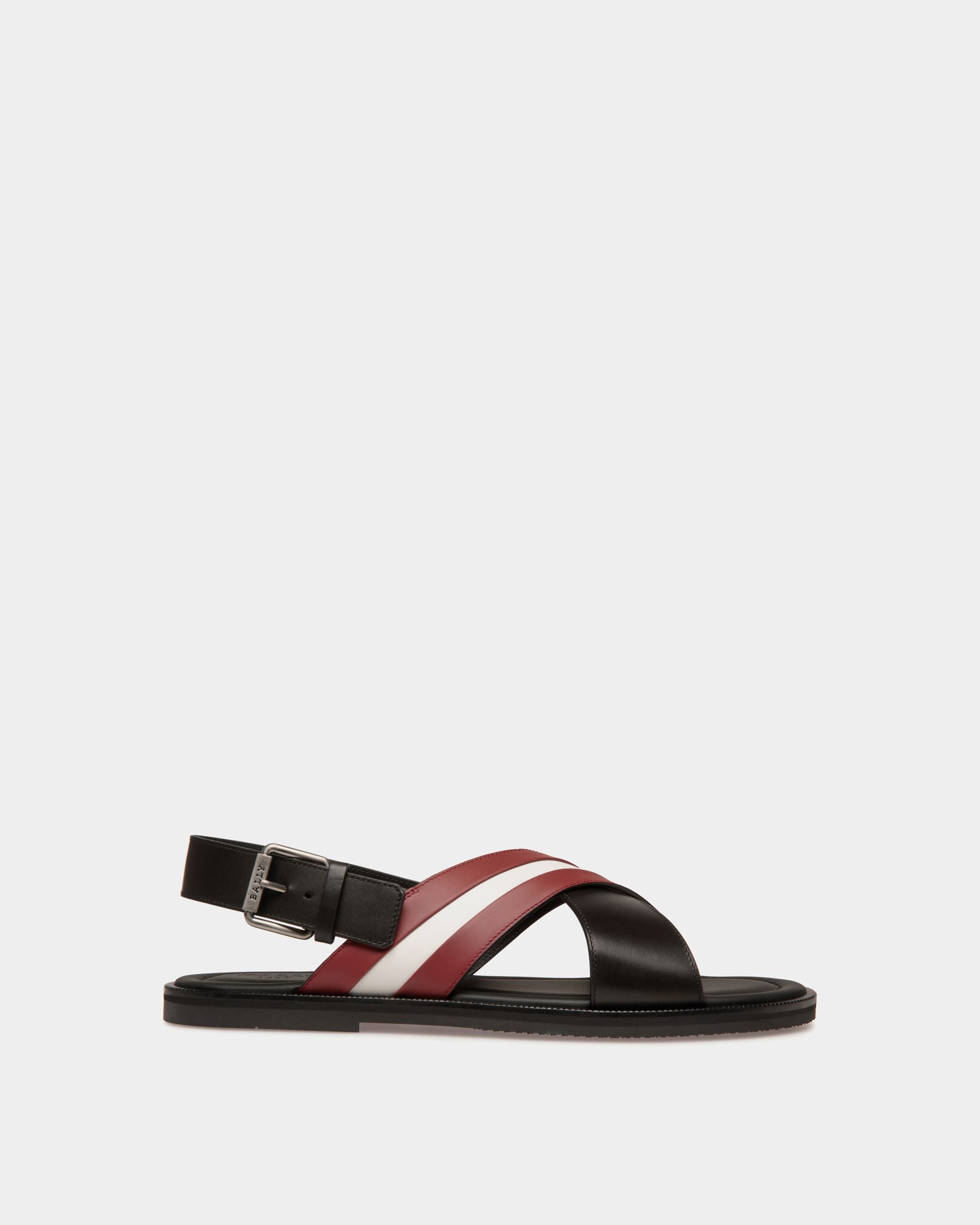 Glide Sandals In Black Leather - Men's - Bally - 01