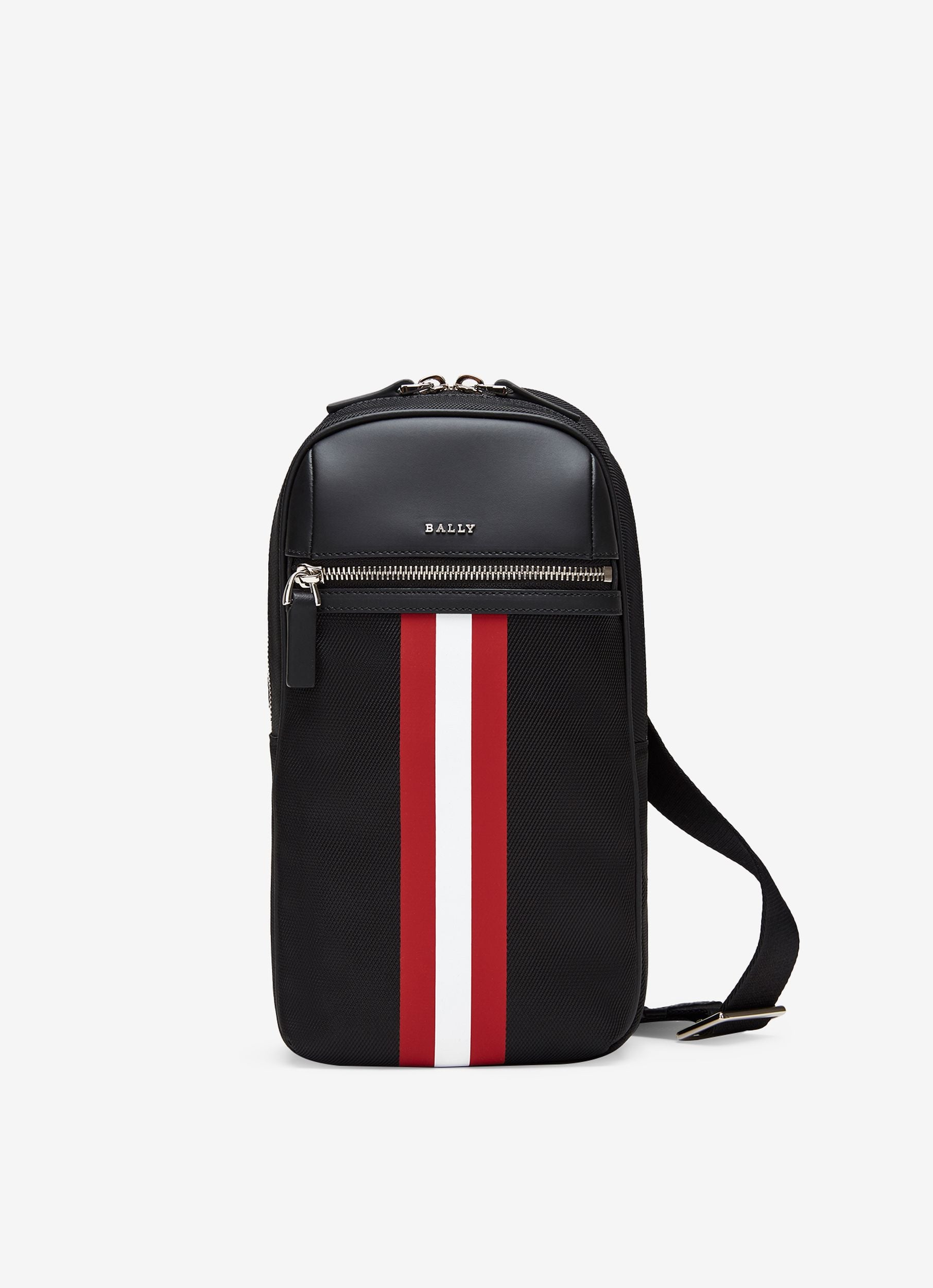 Men's Black Stripe Waist Bag - Men's - Bally - 01