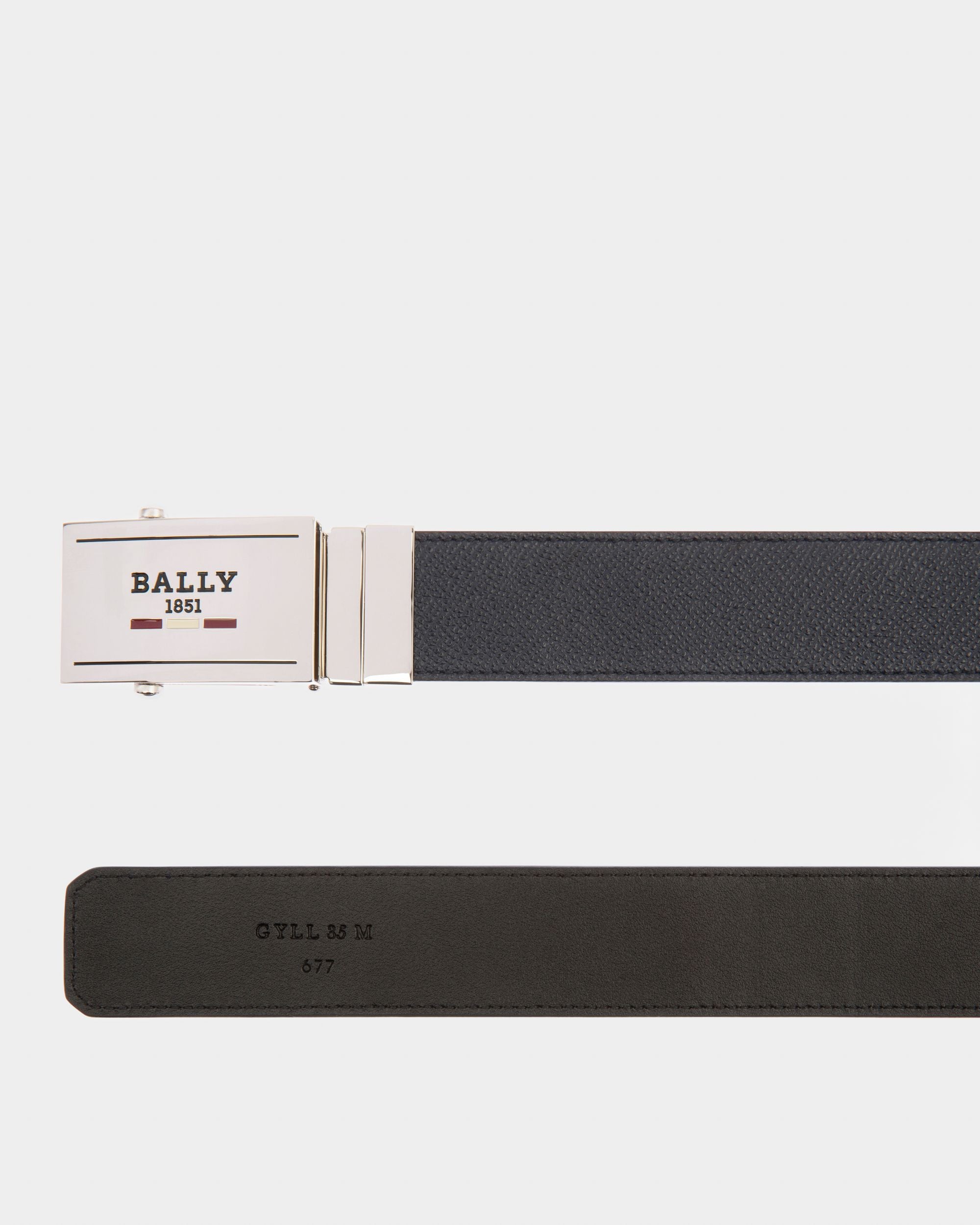 Gyll Leather 35Mm Belt In Navy - Men's - Bally - 02