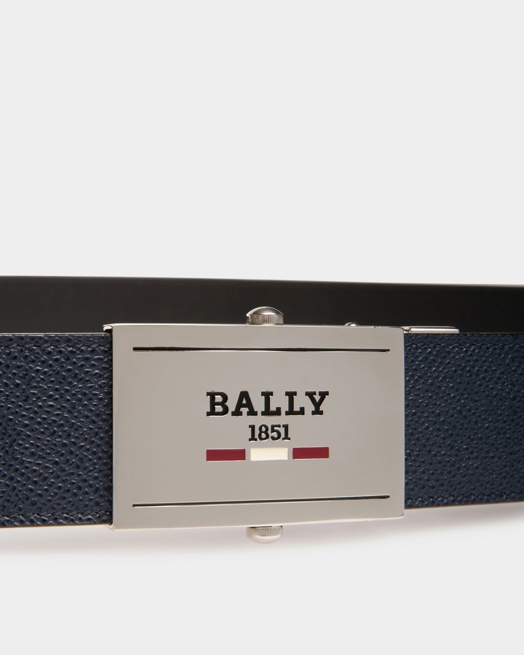 Gyll Leather 35Mm Belt In Navy - Men's - Bally - 03