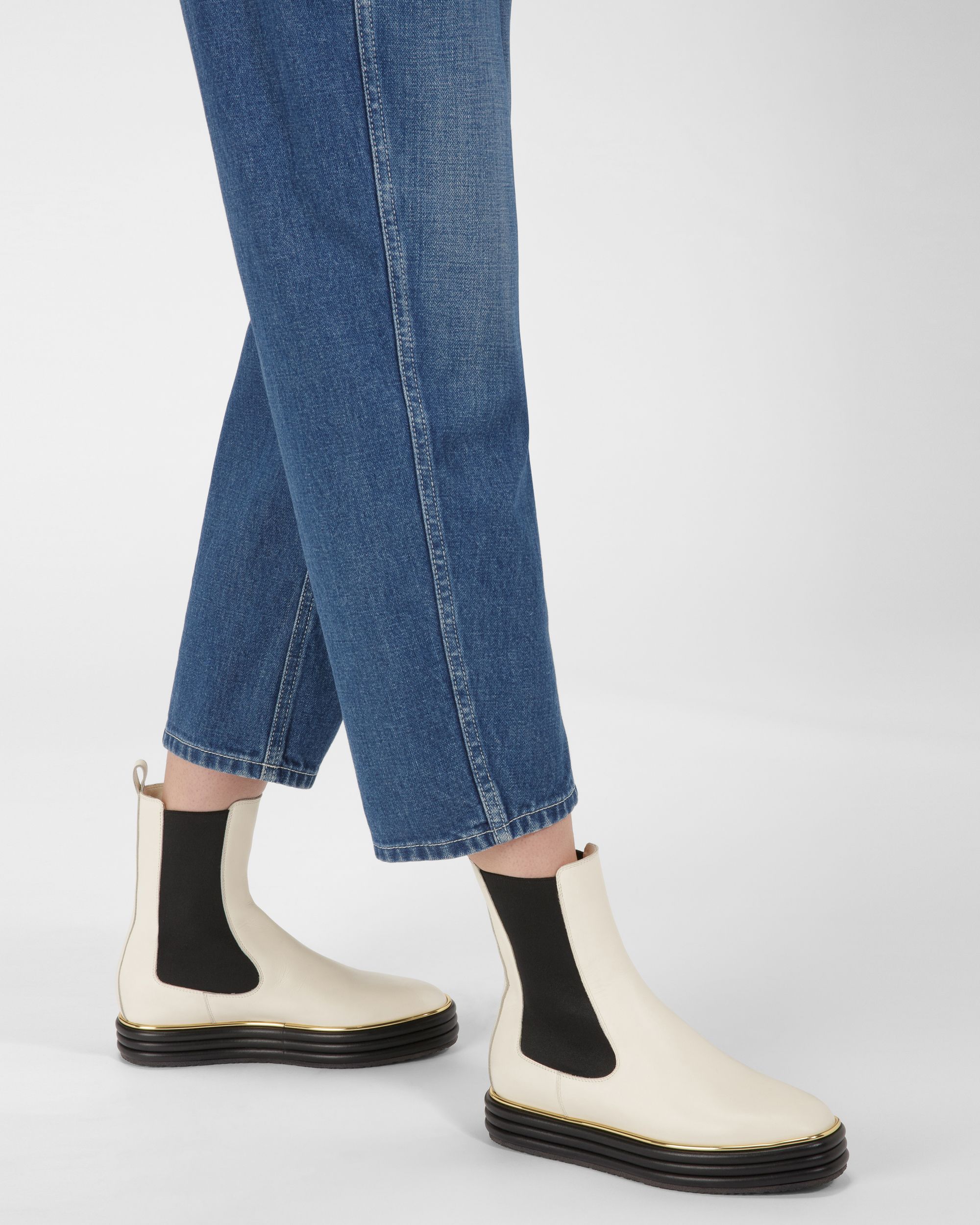 Faelisa Leather Boots In Bone - Women's - Bally - 03
