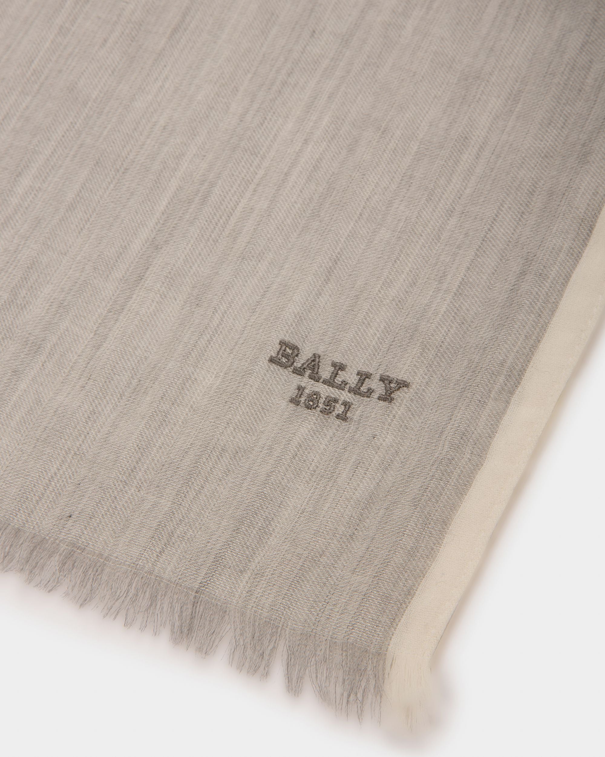 Cashmere Blend Scarf In Grey - Women's - Bally - 02