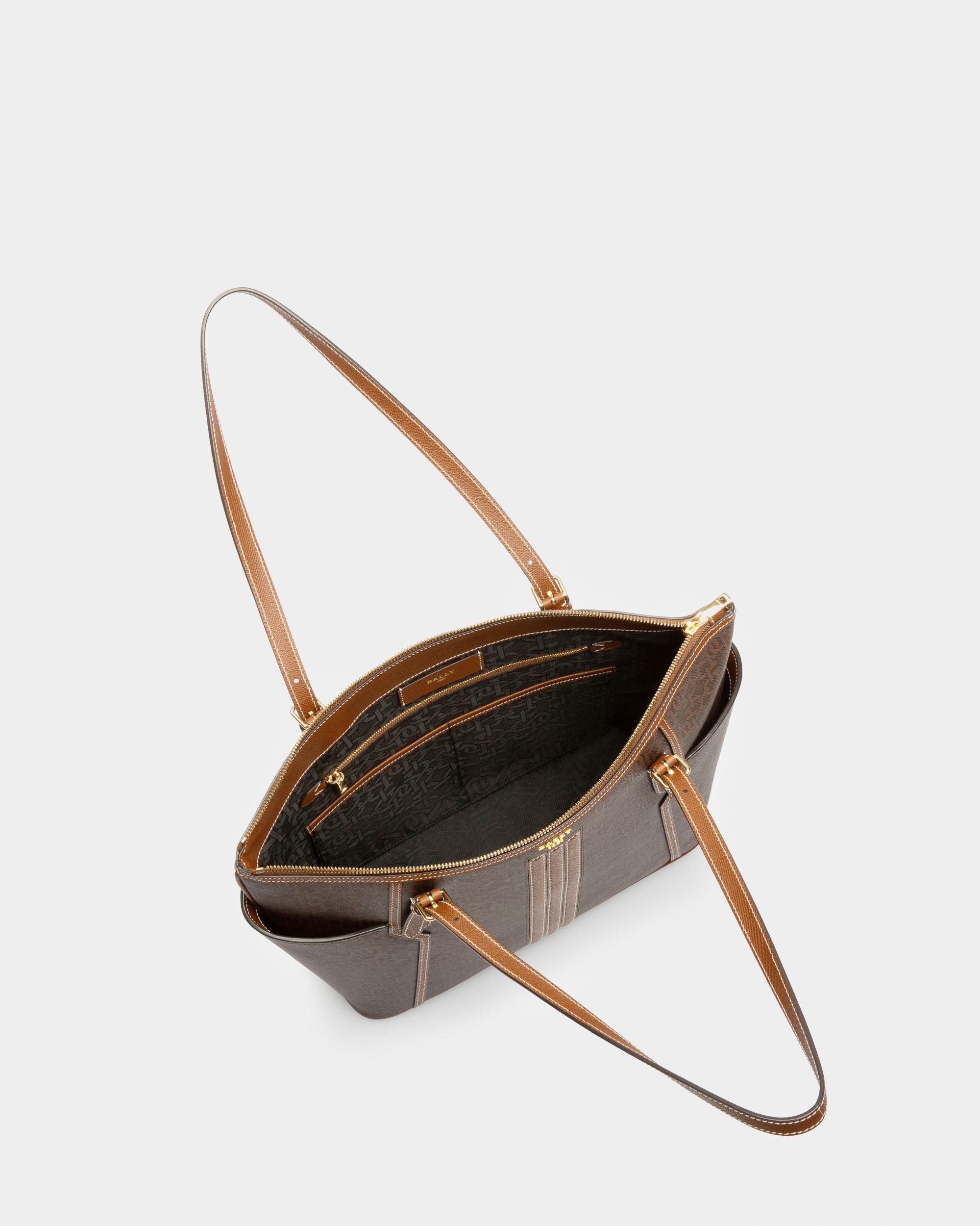 Damirah Tpu Tote Bag In Brown - Women's - Bally - 03