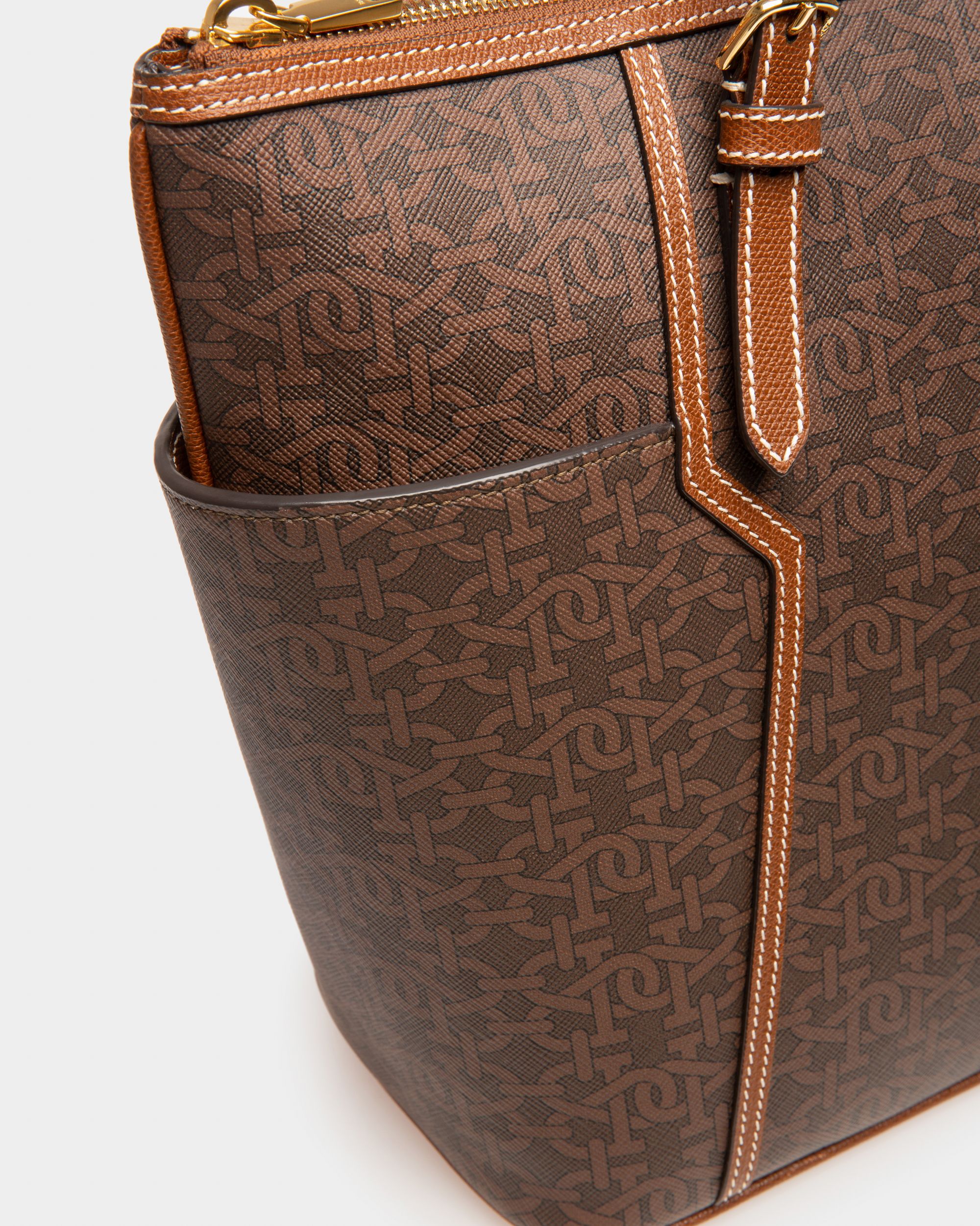 Damirah Tpu Tote Bag In Brown - Women's - Bally - 04