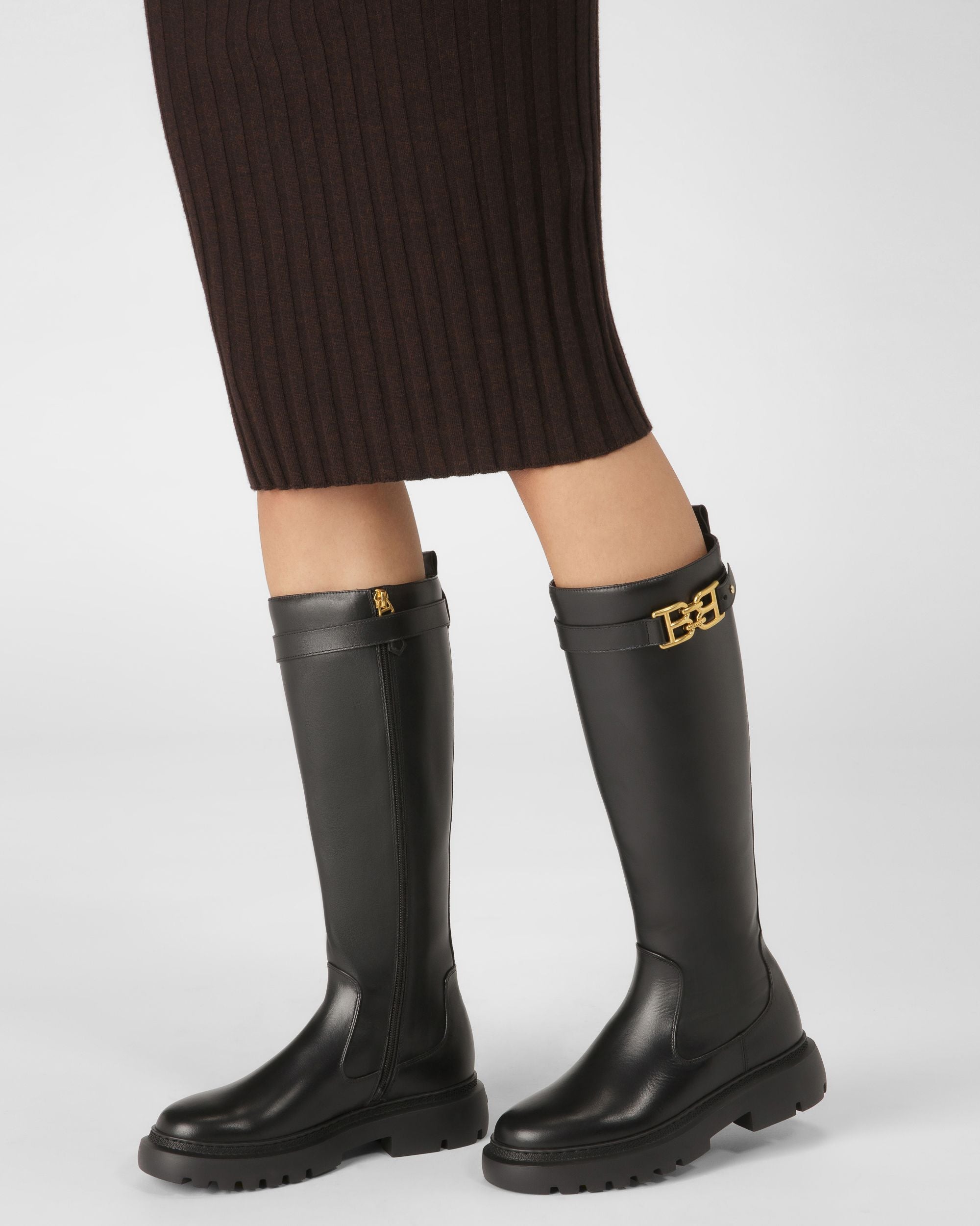 Gaila Leather Boots In Black - Women's - Bally - 02
