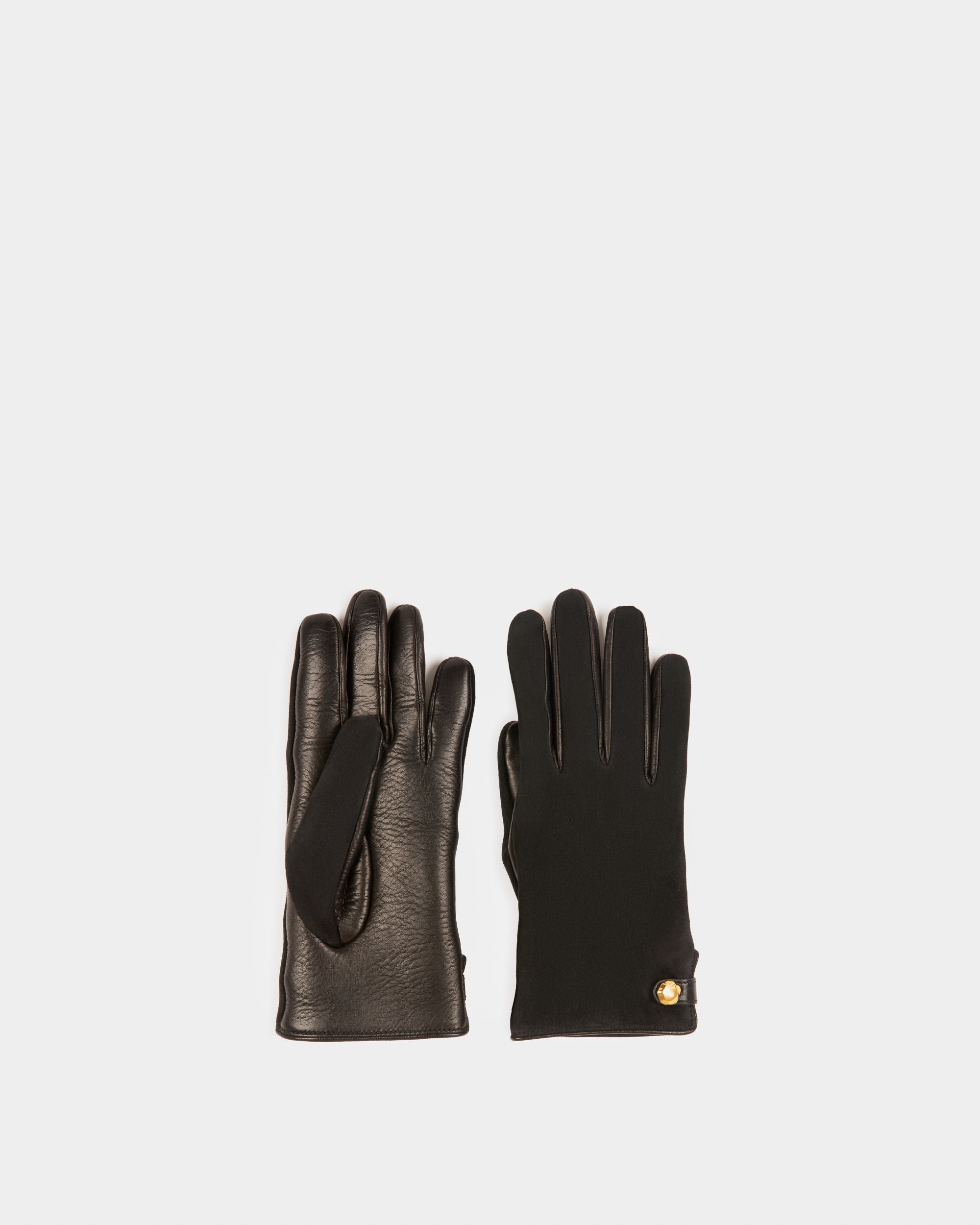 Leather Gloves In Black - Women's - Bally - 01