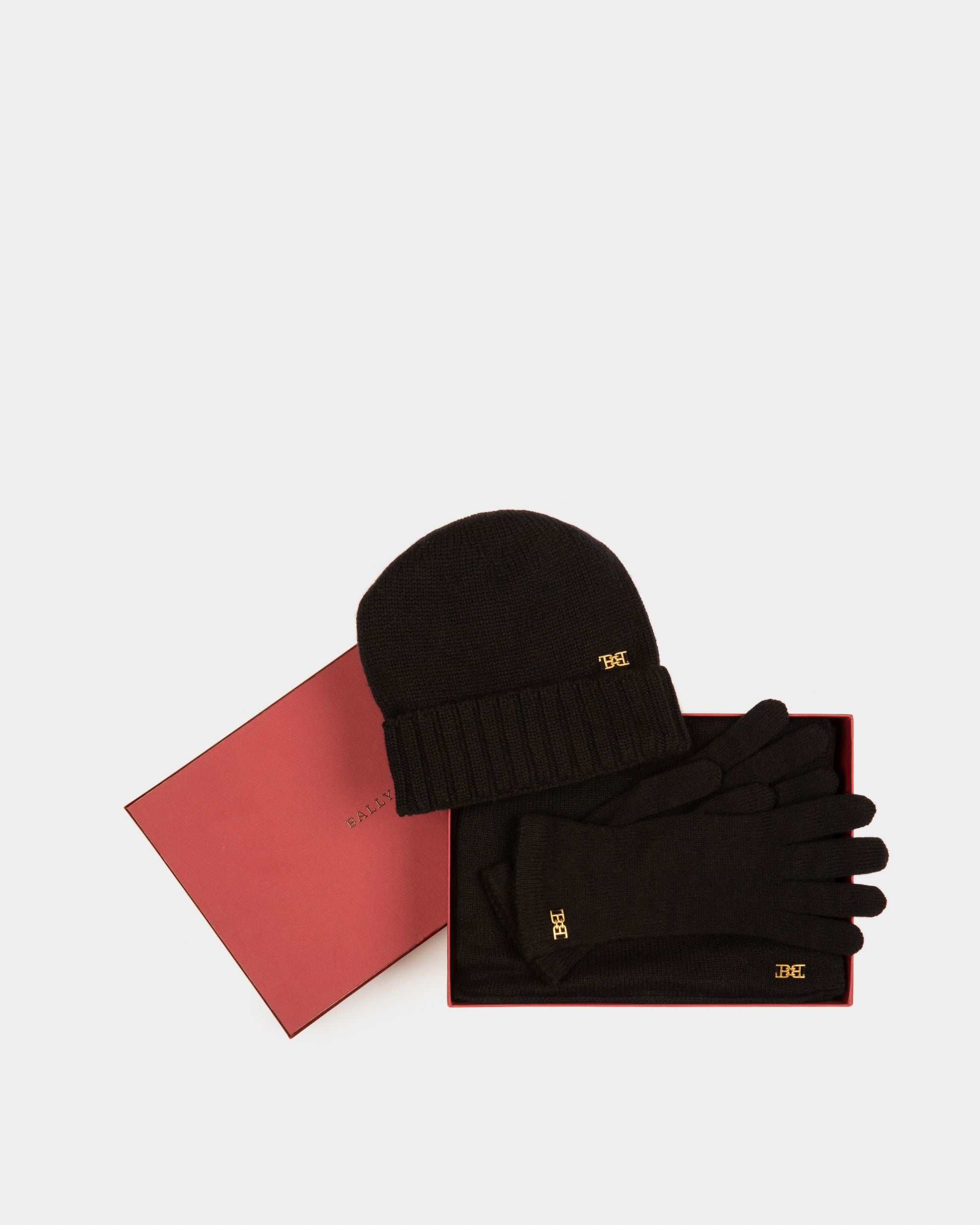 Cashmere Accessory Set In Black - Women's - Bally - 01
