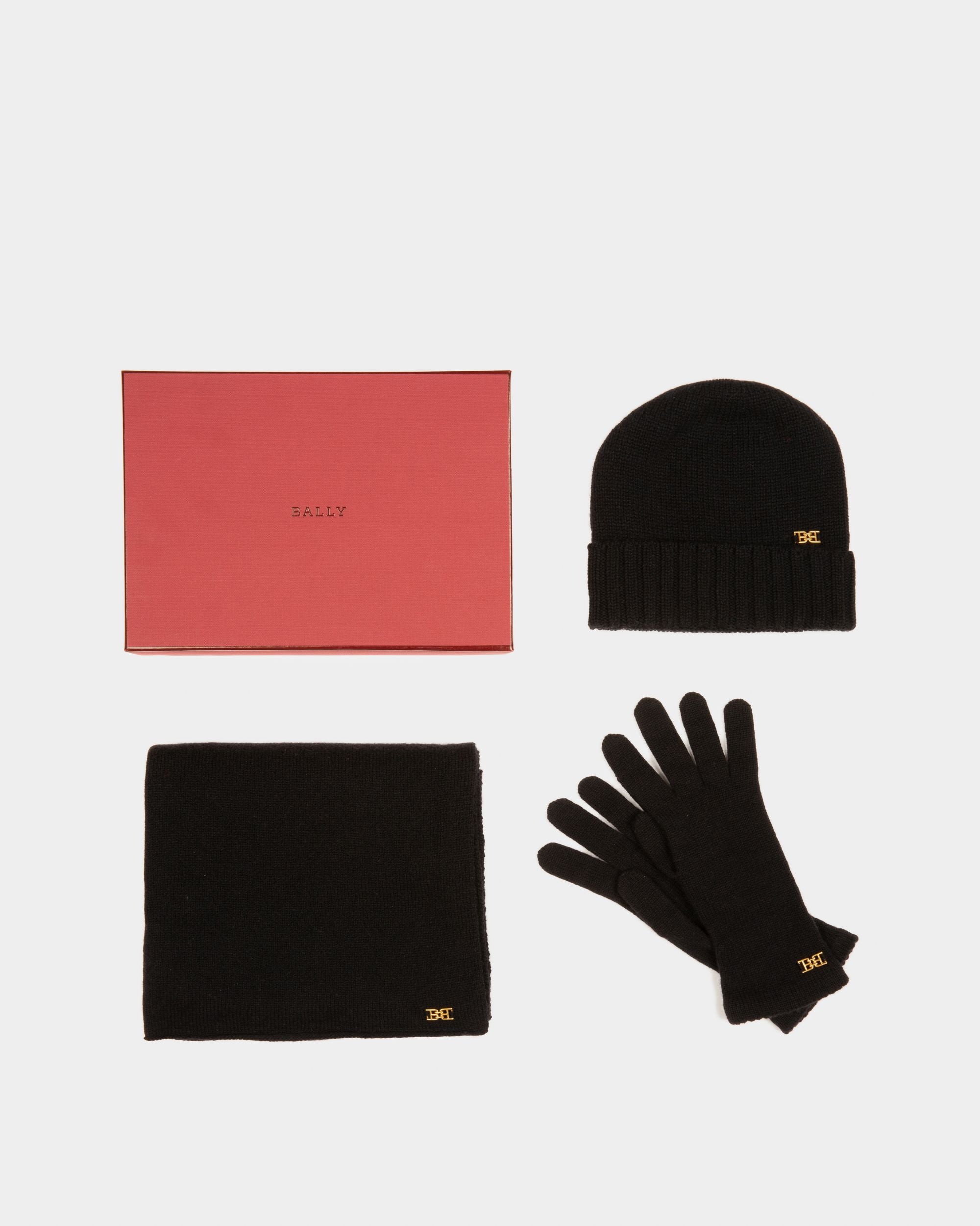 Cashmere Accessory Set In Black - Women's - Bally - 07