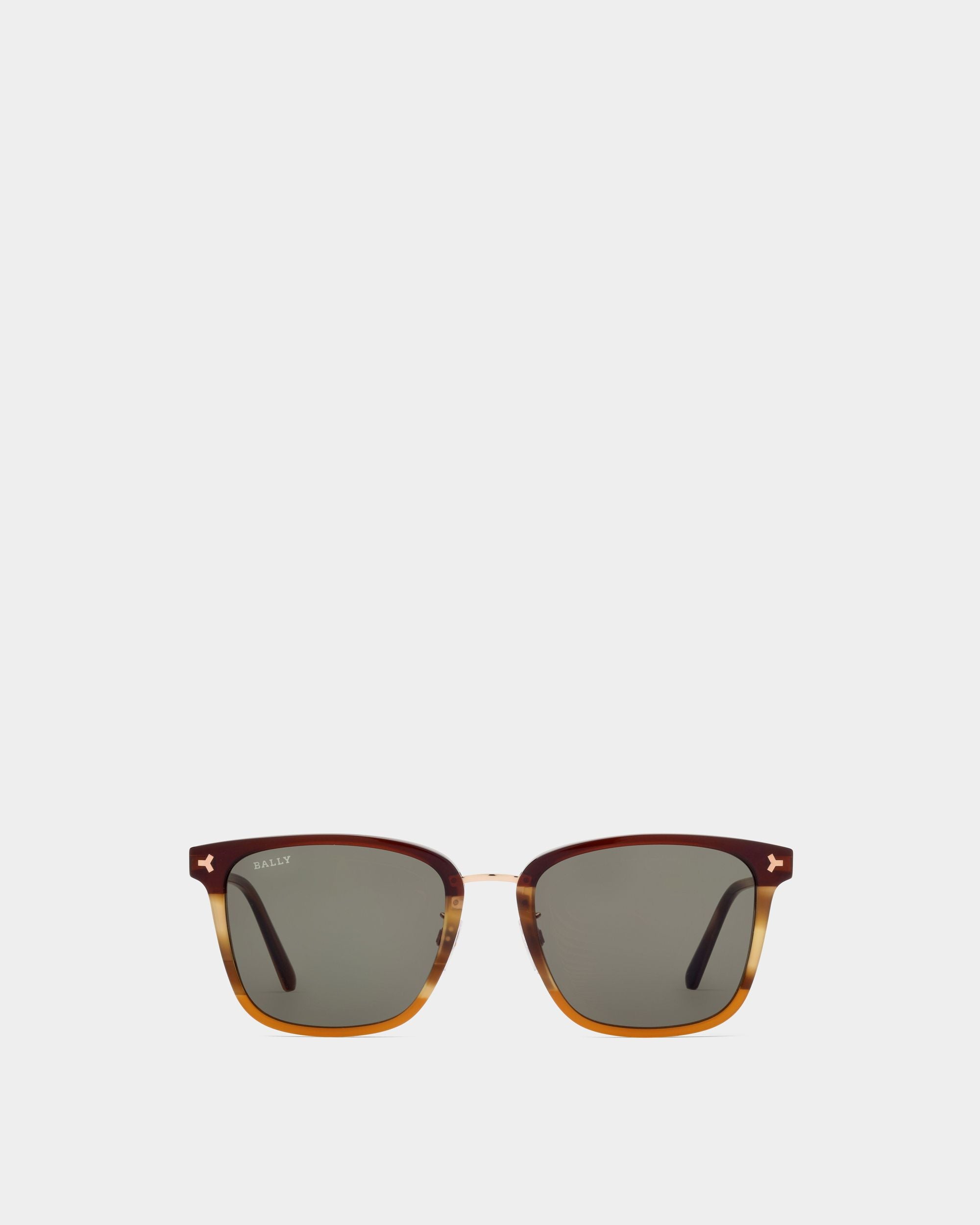 Sunglasses in Brown Plastic and Metal - Men's - Bally - 01