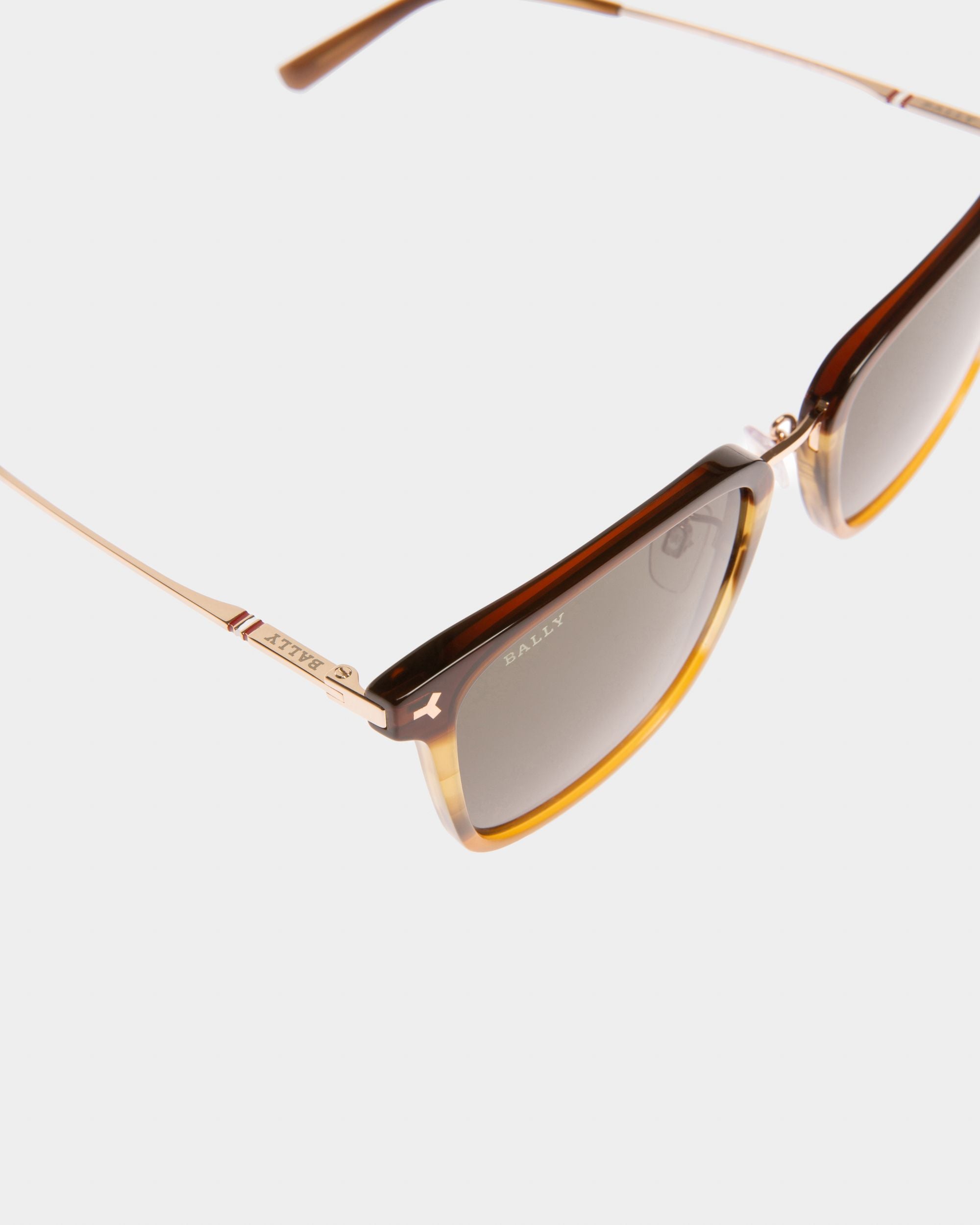 Sunglasses in Brown Plastic and Metal - Men's - Bally - 02