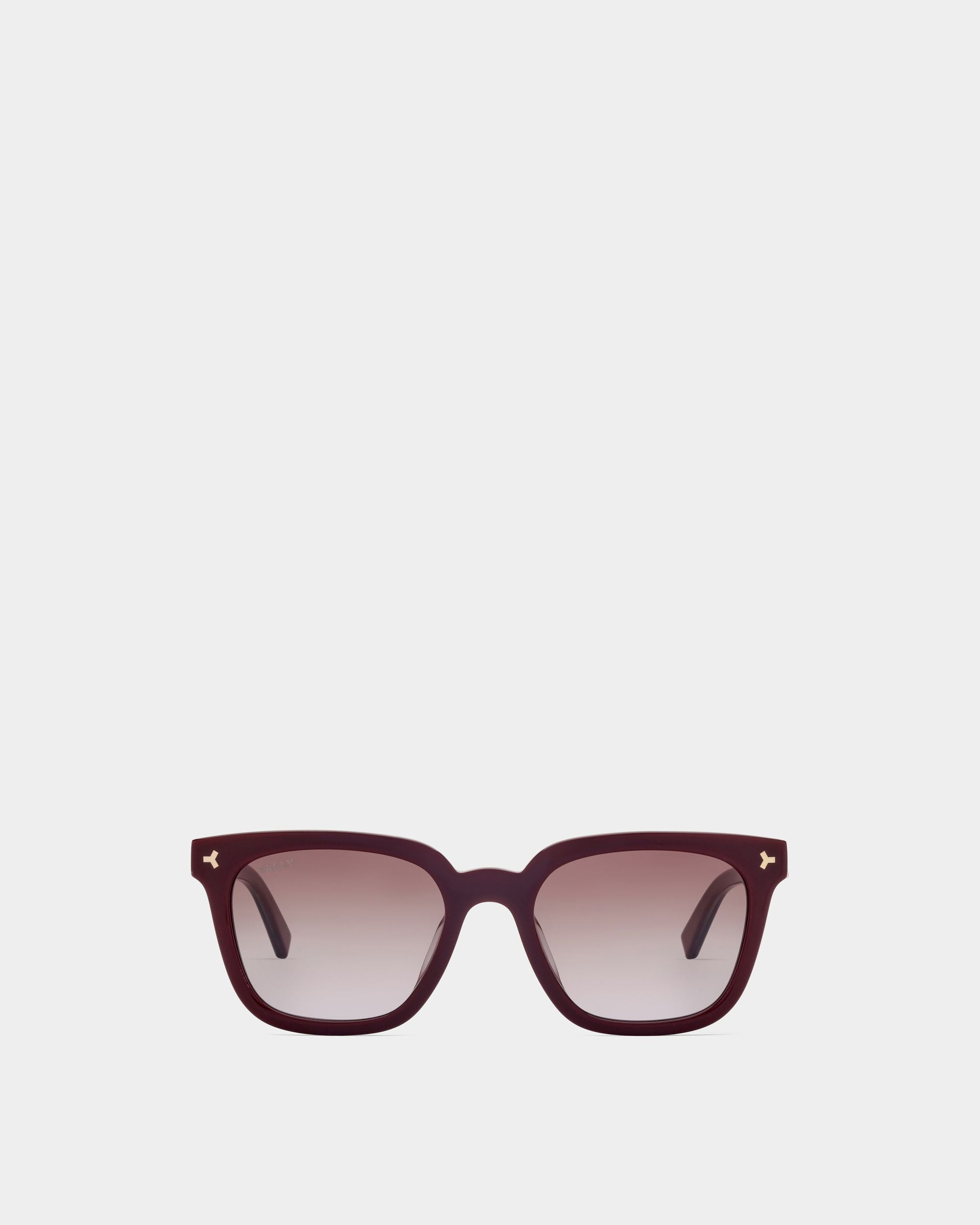 Eben Acetate Sunglasses In Shiny Bordeaux & Gradient Red Lenses - Men's - Bally - 01