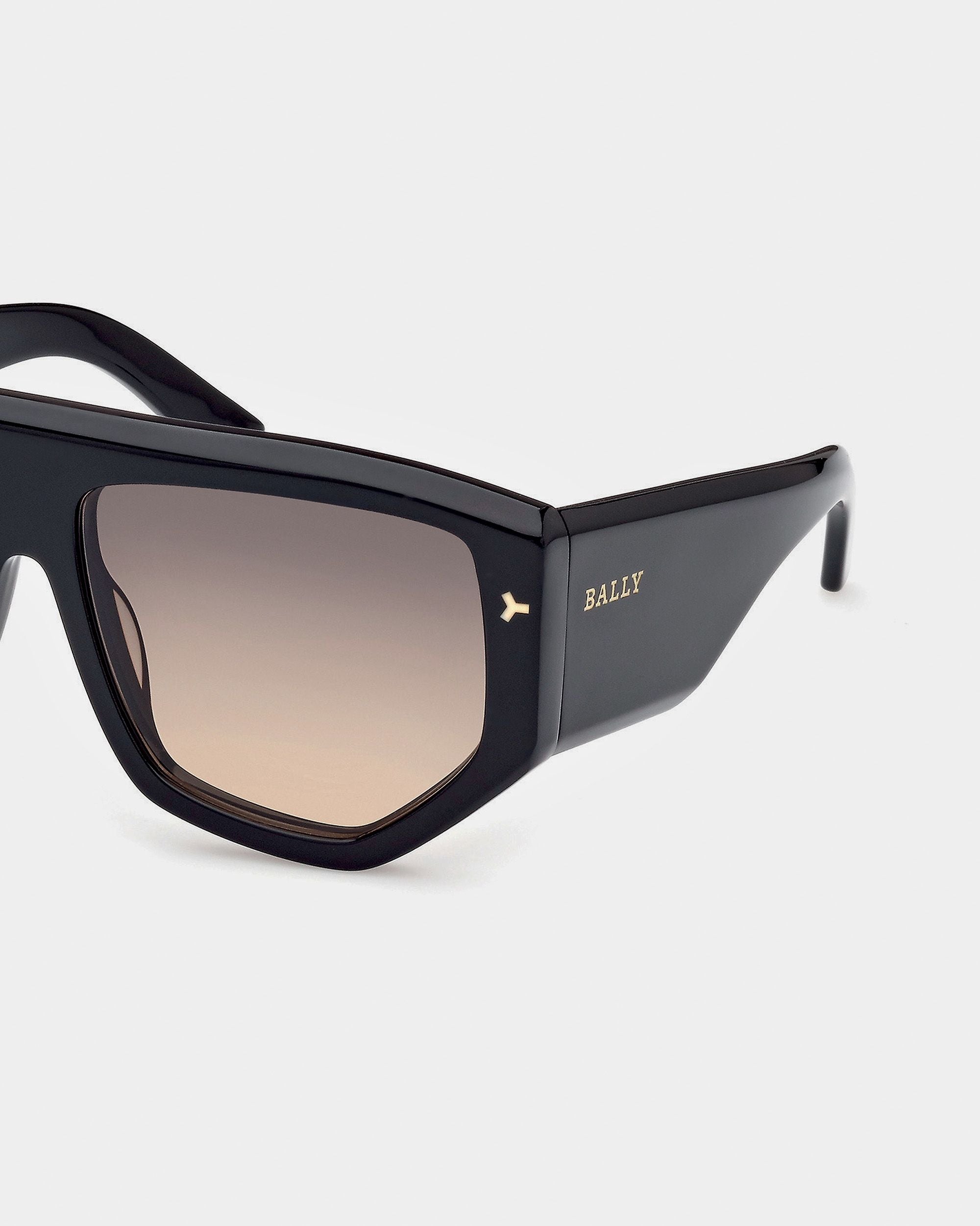 Meg Geometric Full Rim Sunglasses In Shiny Black Plastic - Other - Bally - 03
