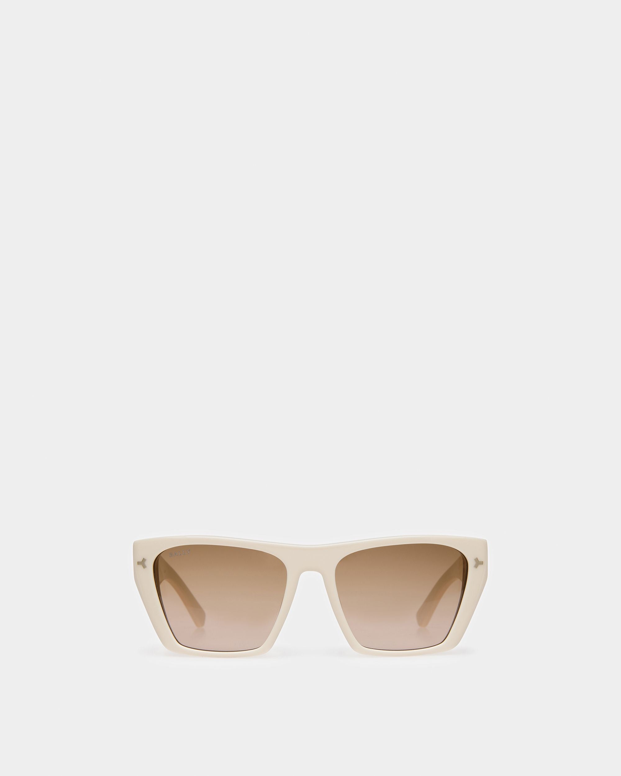 Ashley Geometric Full Rim Sunglasses In Ivory - Women's - Bally - 01