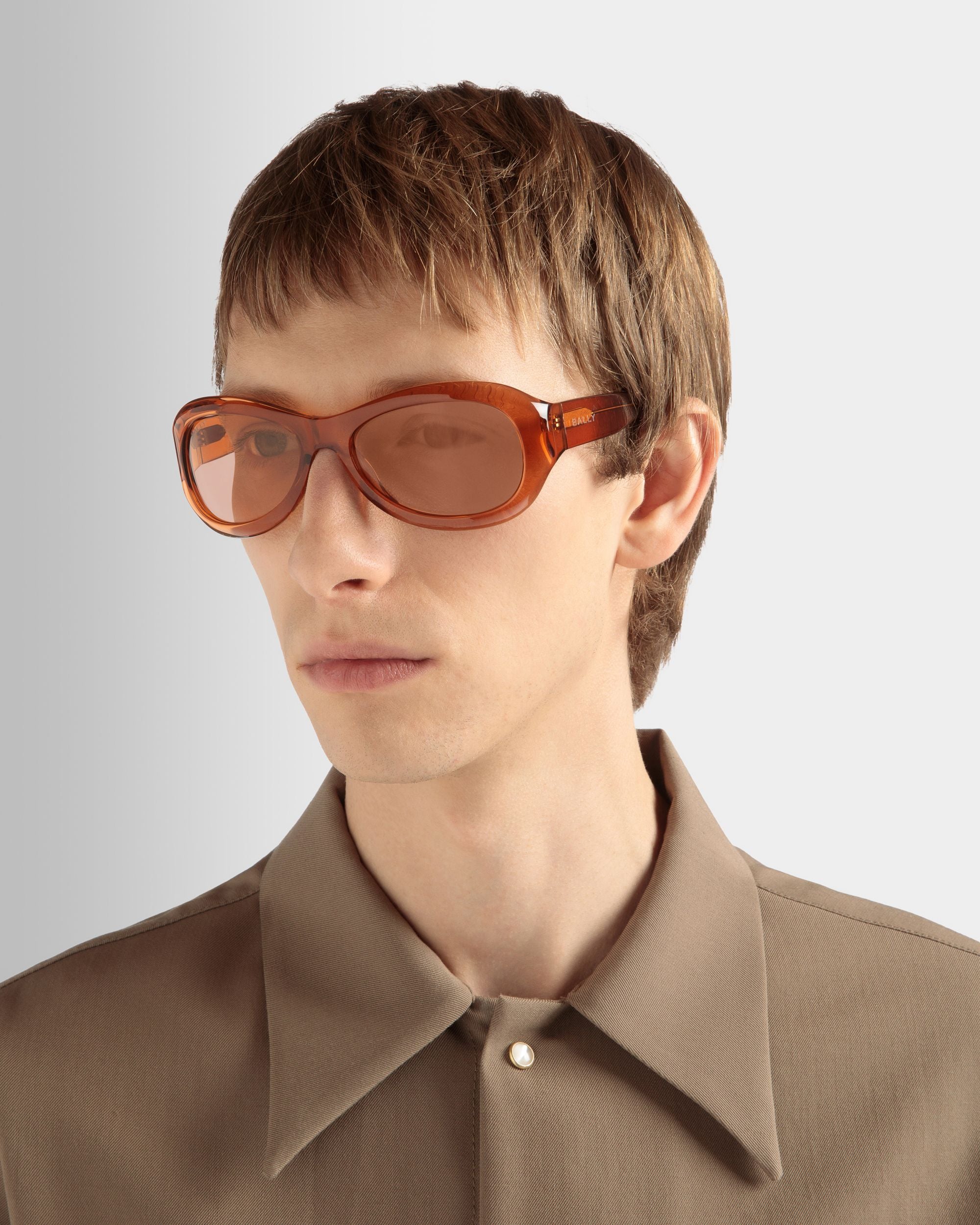 Maurice Acetate Sunglasses in Amber and Orange - Other - Bally - 02