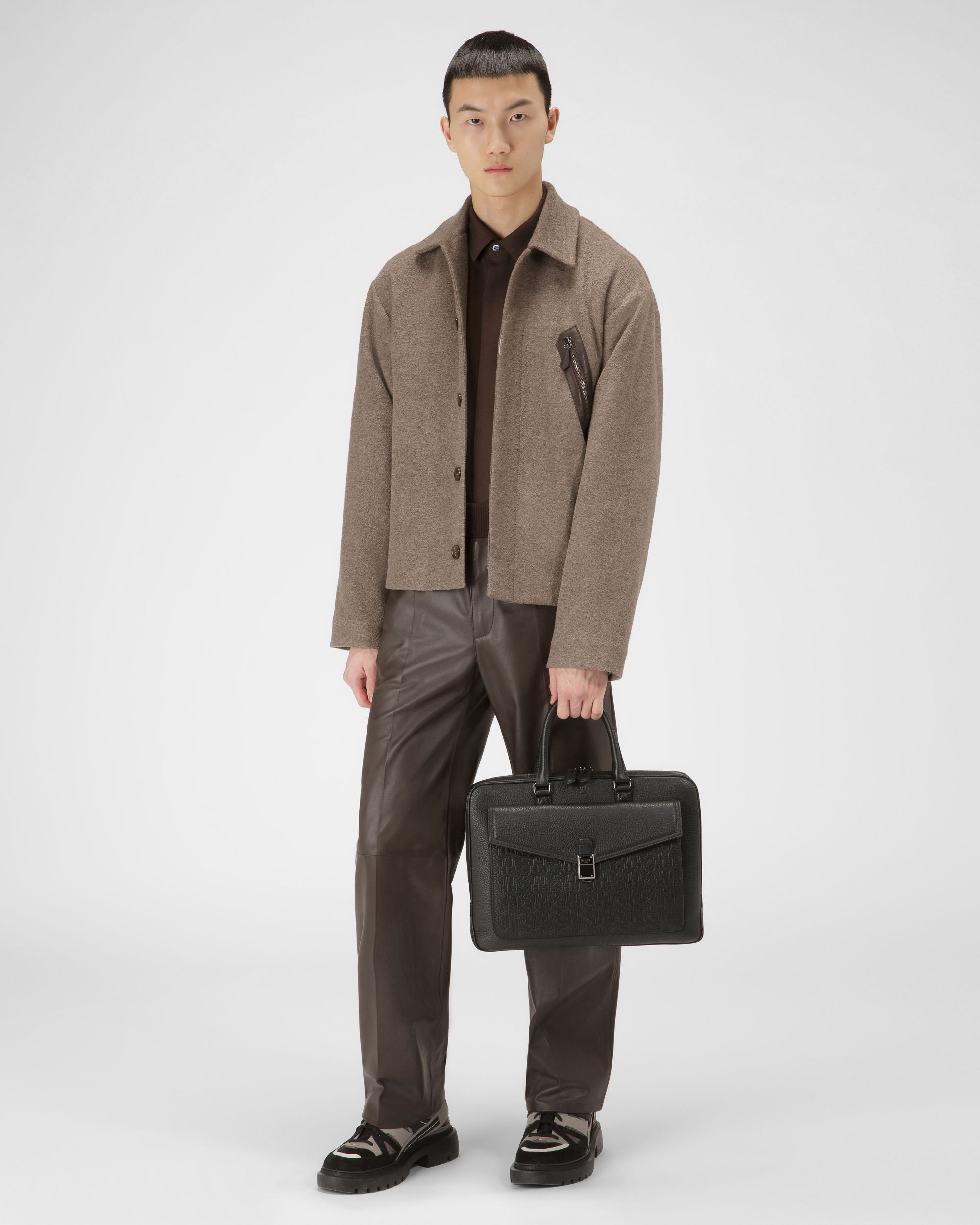 Bertho Leather Business Bag In Black - Men's - Bally - 02