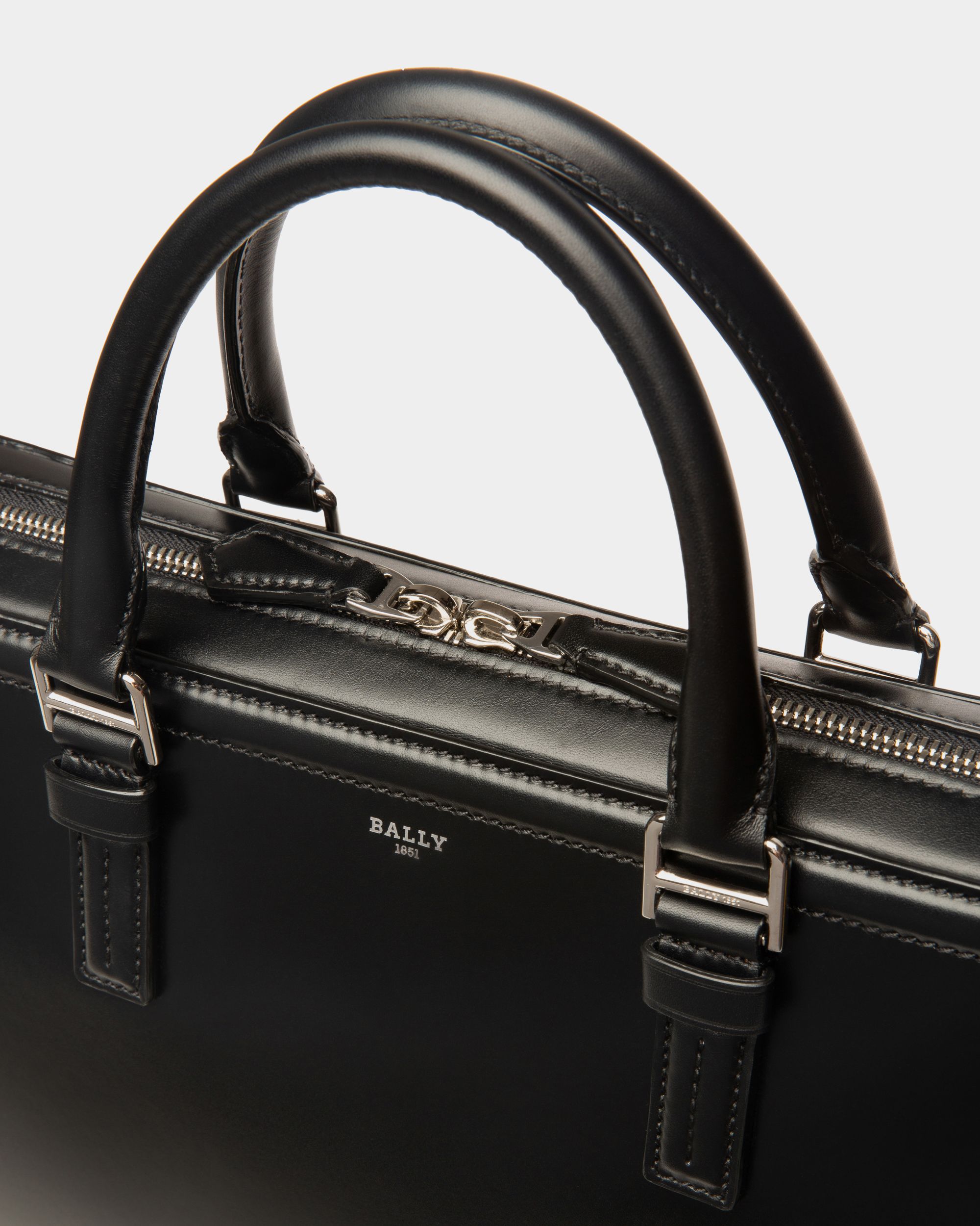 Sergy Leather Business Bag In Black - Men's - Bally - 05