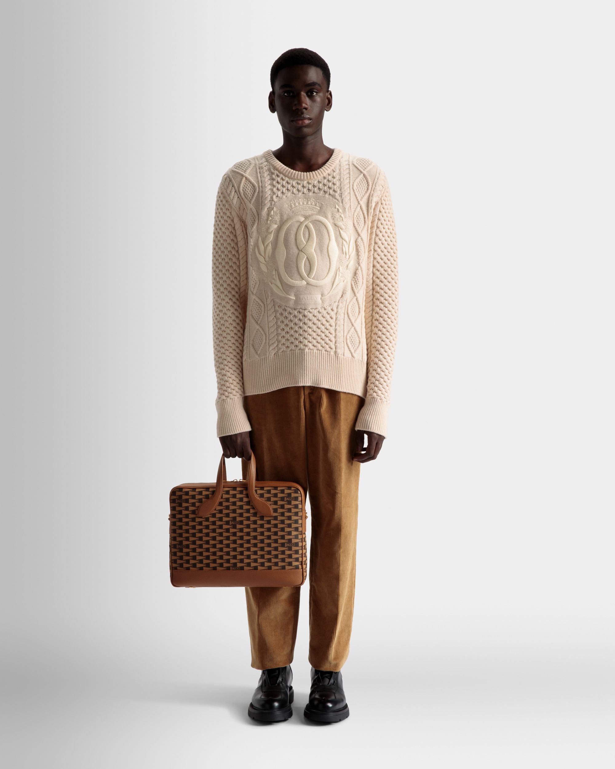 Pennant Briefcase In Desert Leather And TPU - Men's - Bally - 02