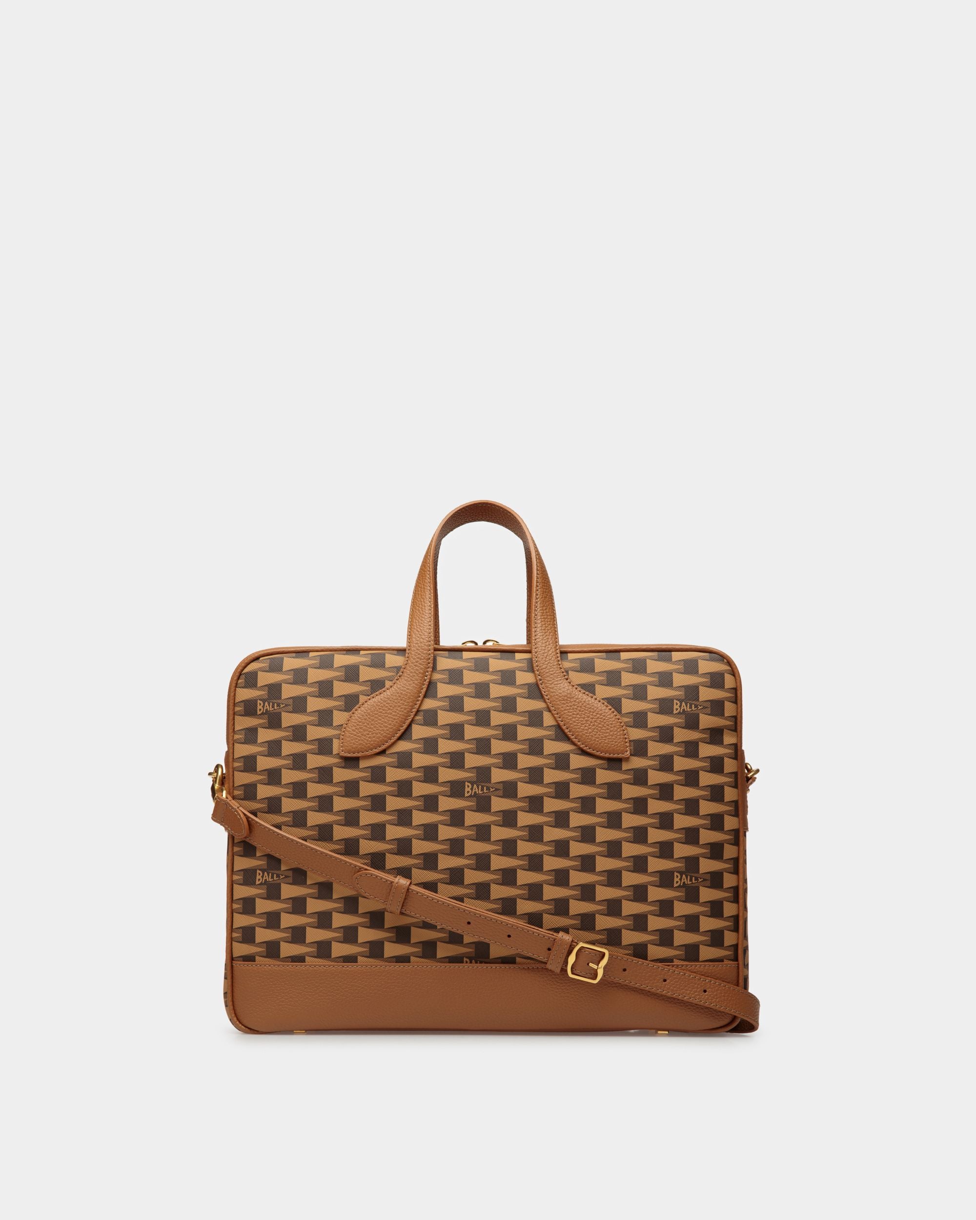 Pennant Briefcase In Desert Leather And TPU - Men's - Bally - 03