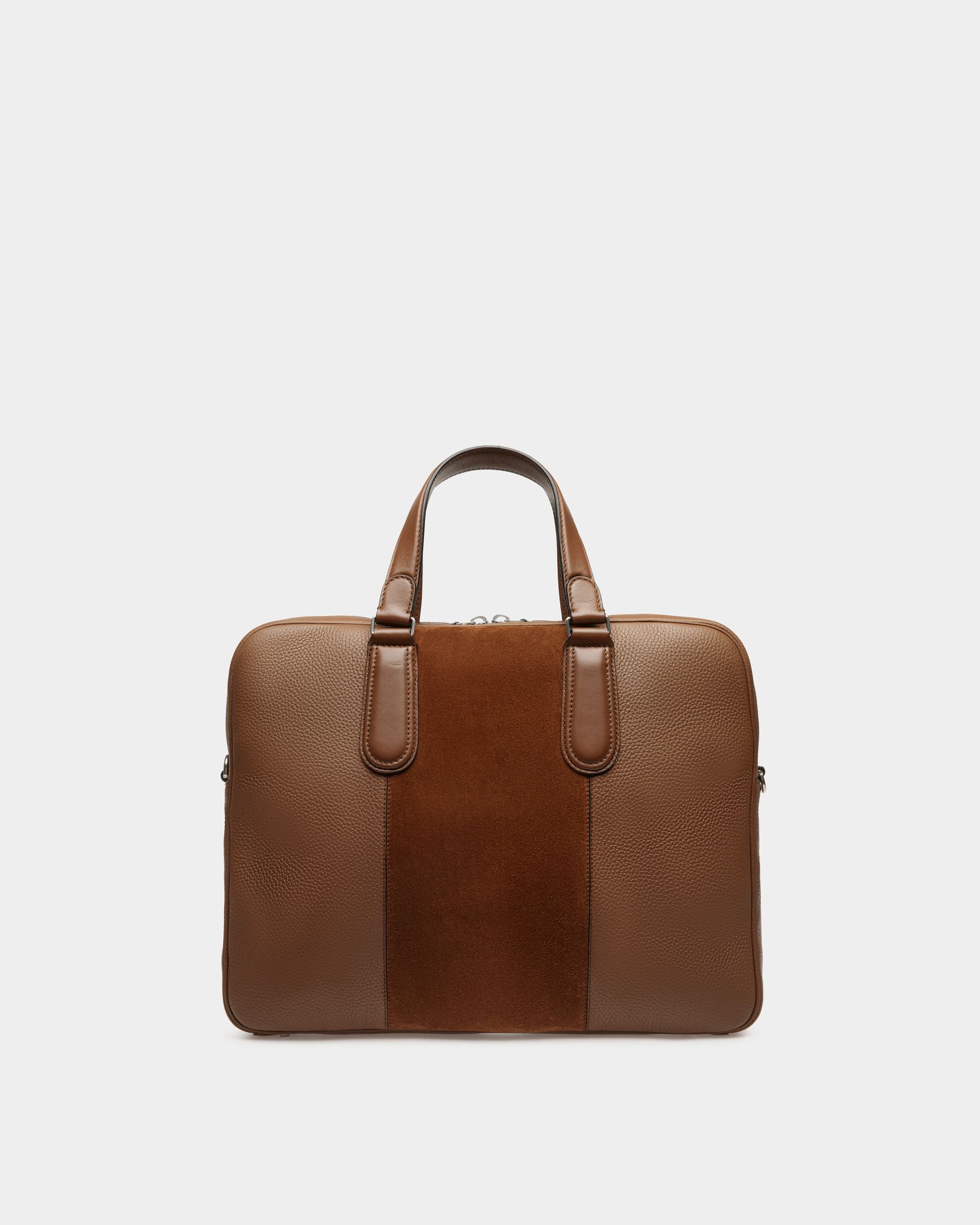 Spin Briefcase in Brown Leather - Men's - Bally - 02