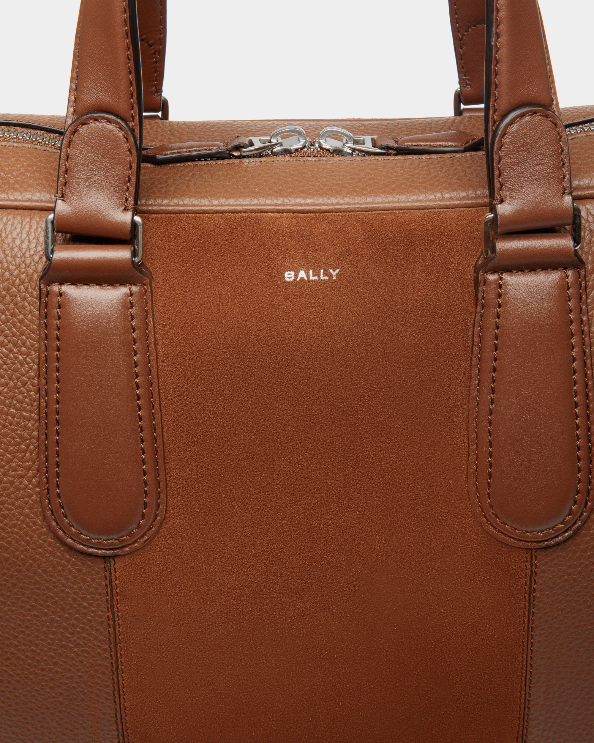 Spin Briefcase in Brown Leather - Men's - Bally - 05