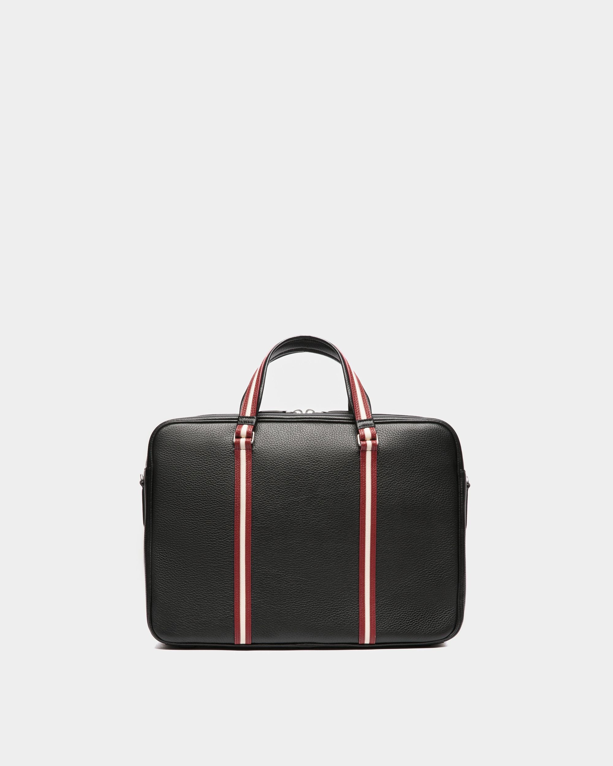 Code Briefcase In Black Grained Leather - Men's - Bally - 02