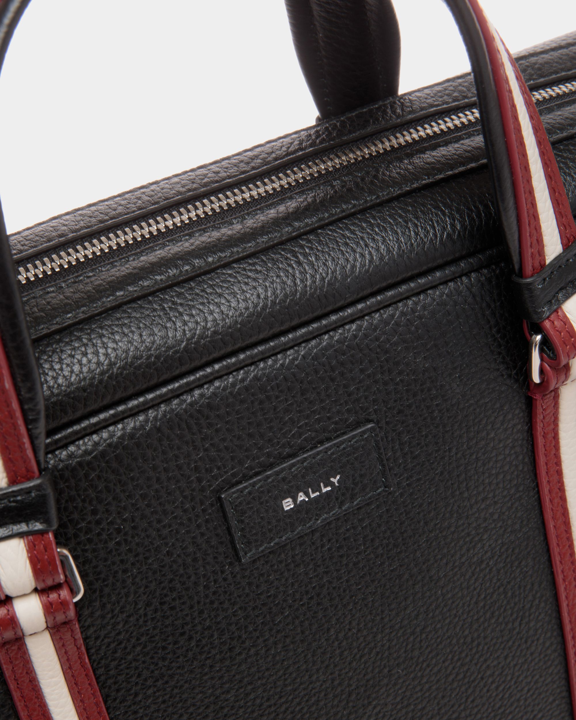 Code Briefcase In Black Grained Leather - Men's - Bally - 05