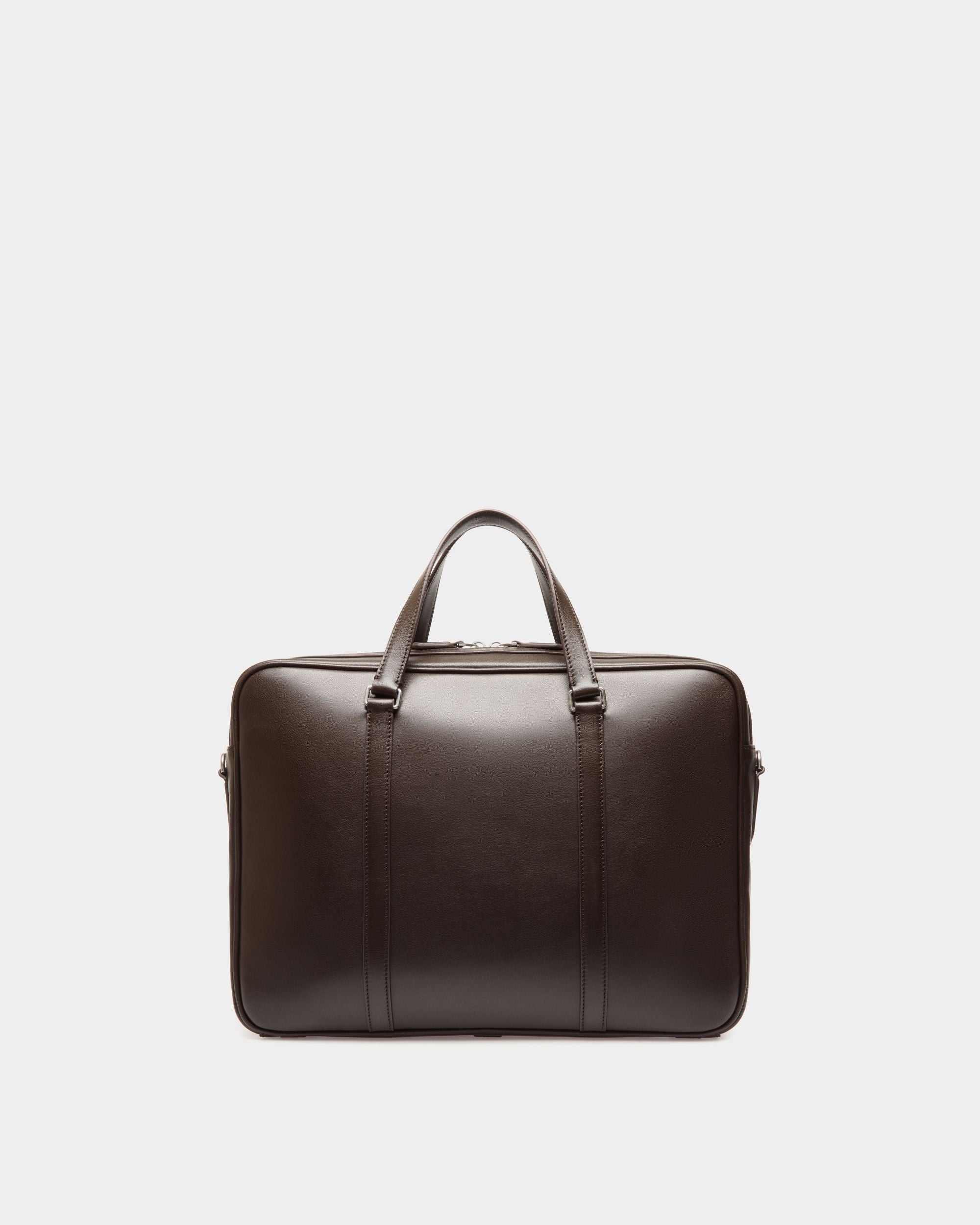 Code Briefcase in Ebano Leather - Men's - Bally - 03