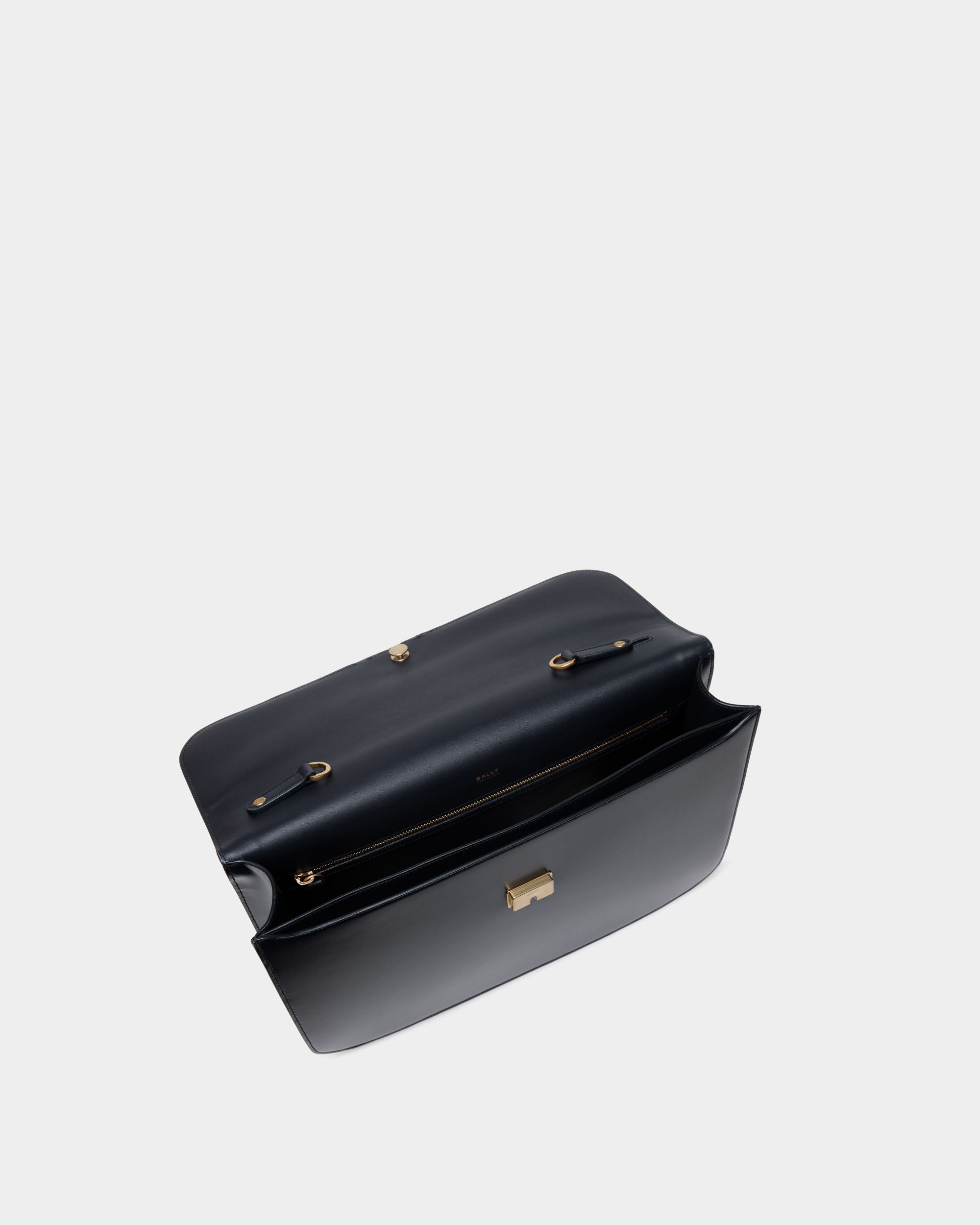 Deco Briefcase in Navy Blue Brushed Leather - Men's - Bally - 05