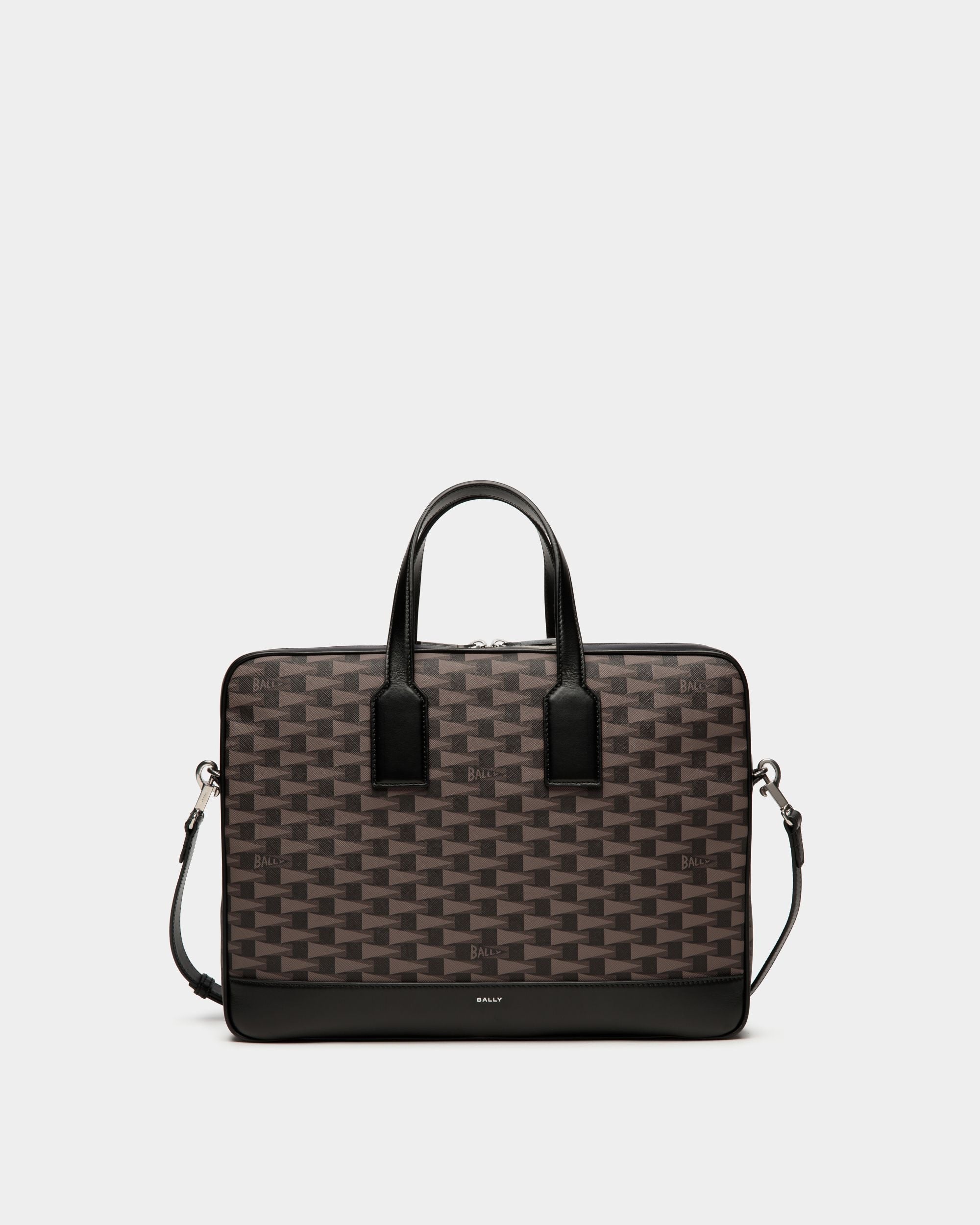 Pennant Briefcase in Black Pennant Motif - Men's - Bally - 01