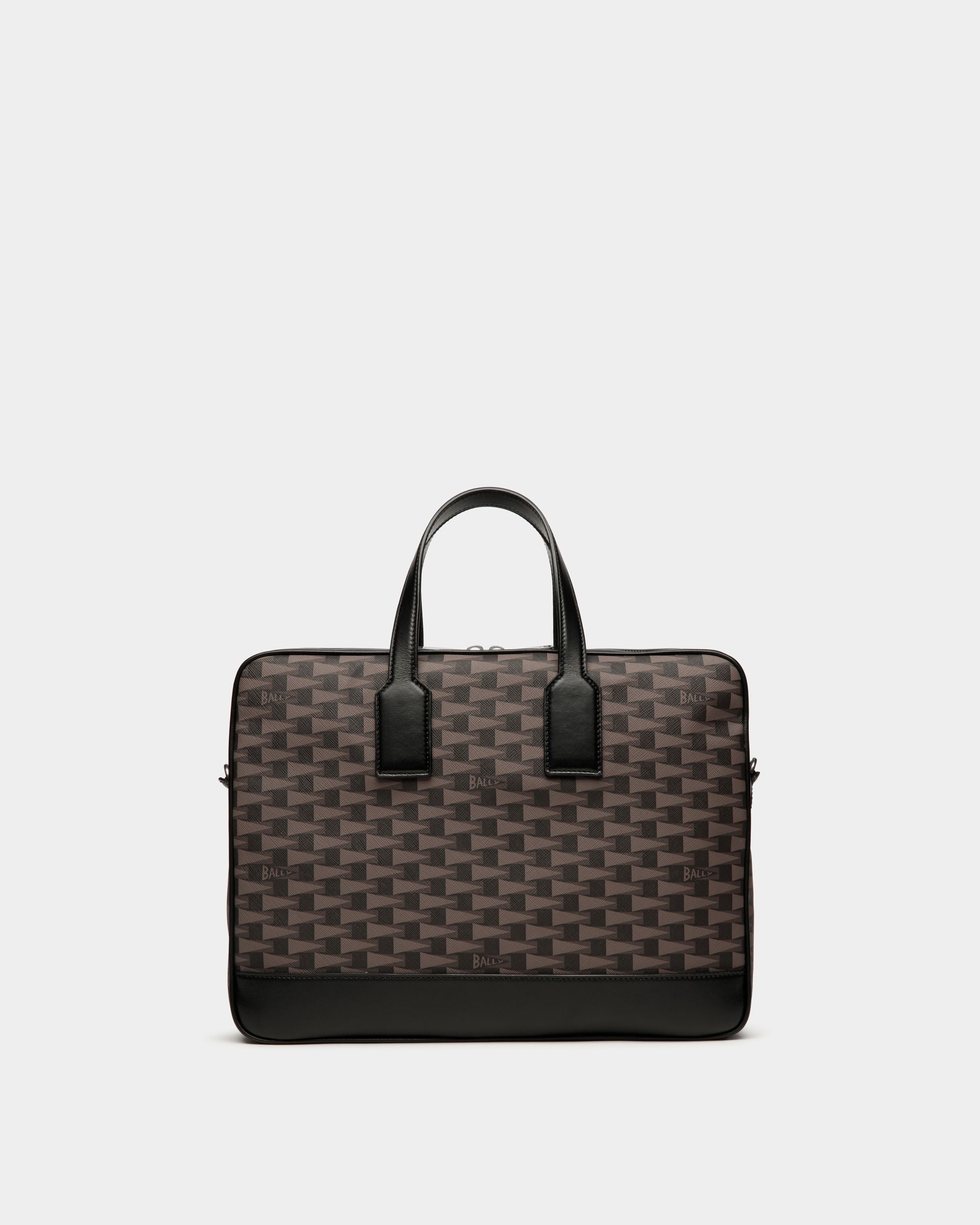 Pennant Briefcase in Black Pennant Motif - Men's - Bally - 02
