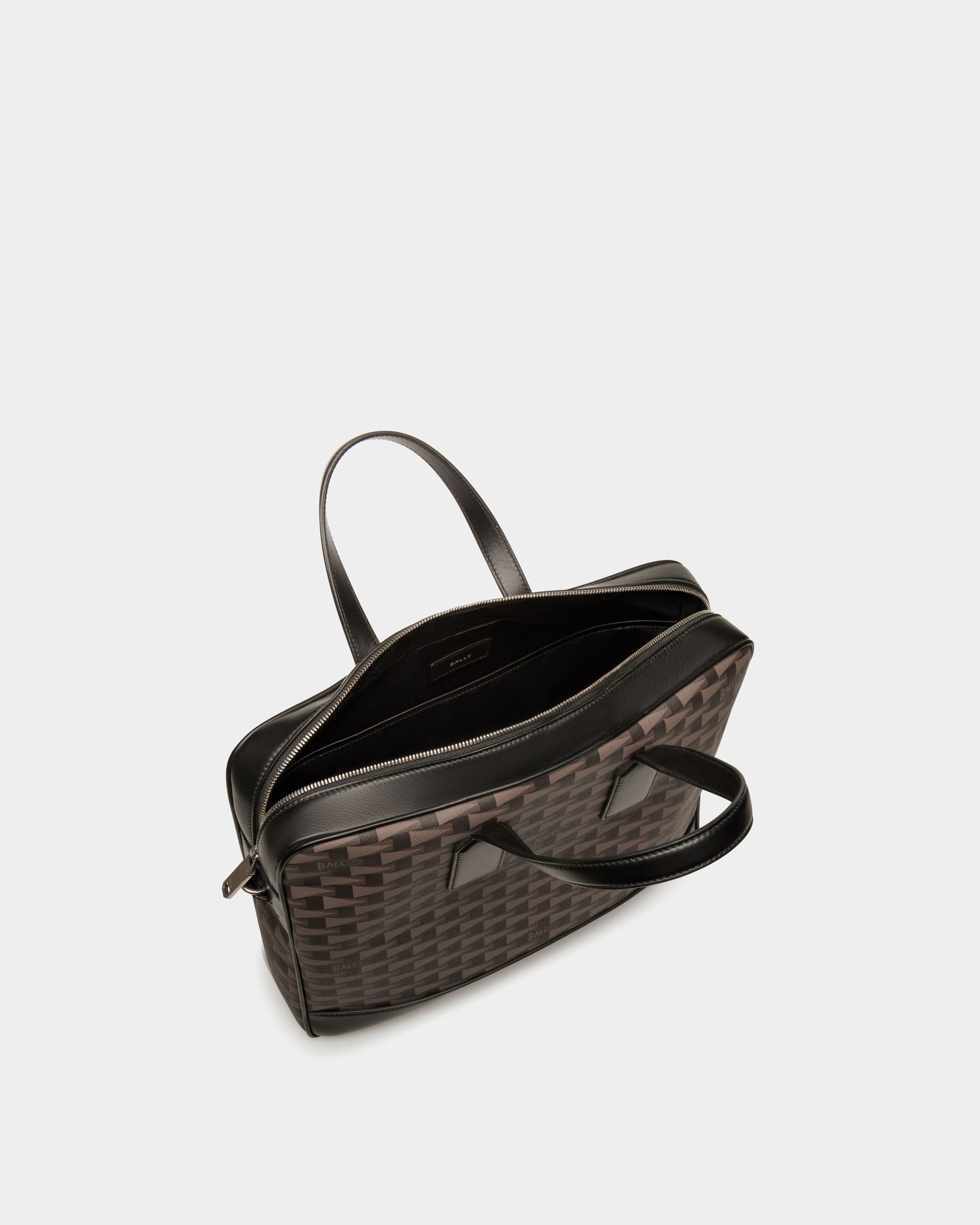 Pennant Briefcase in Black Pennant Motif - Men's - Bally - 04