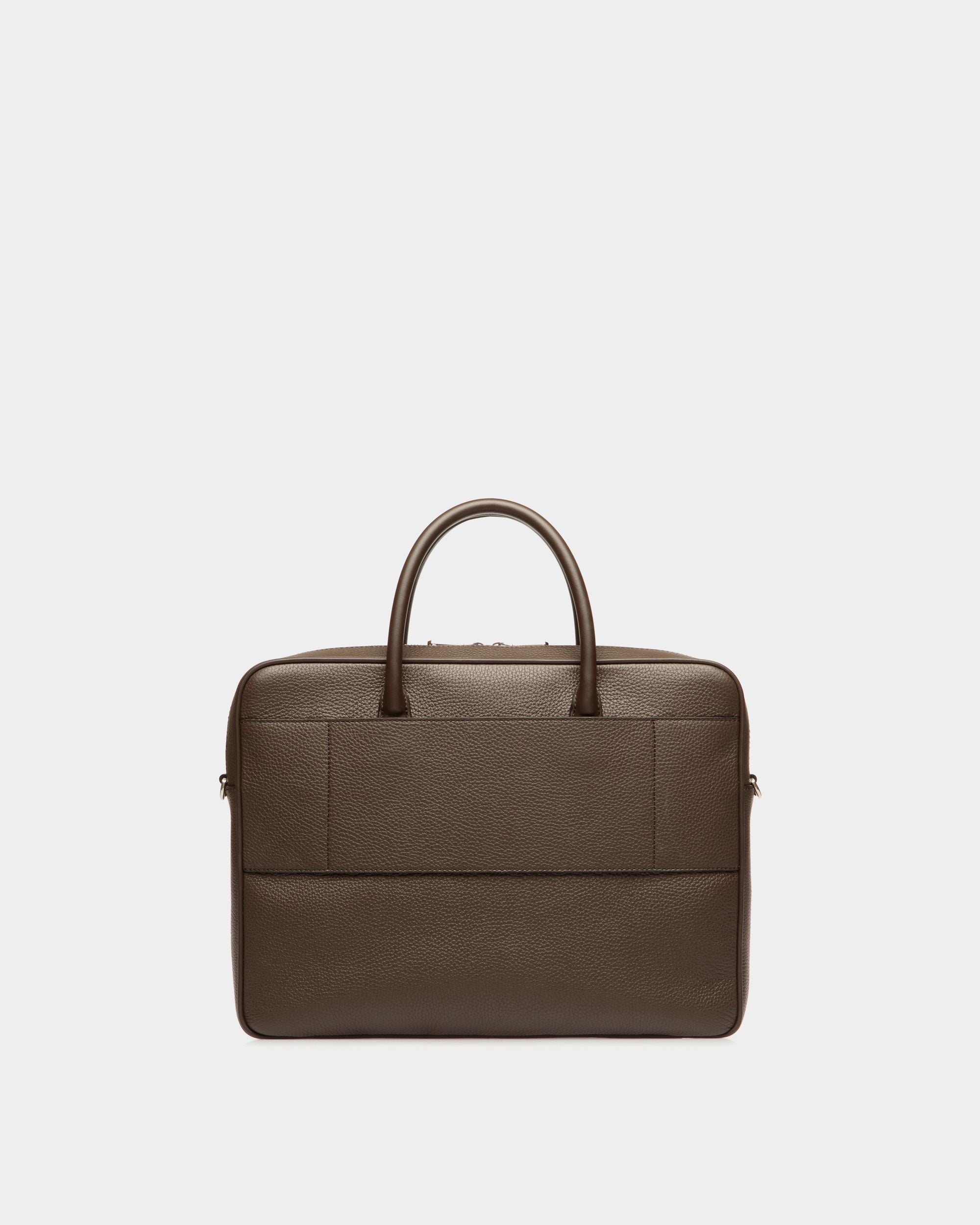 Oeden Briefcase in Ebano Leather - Men's - Bally - 03