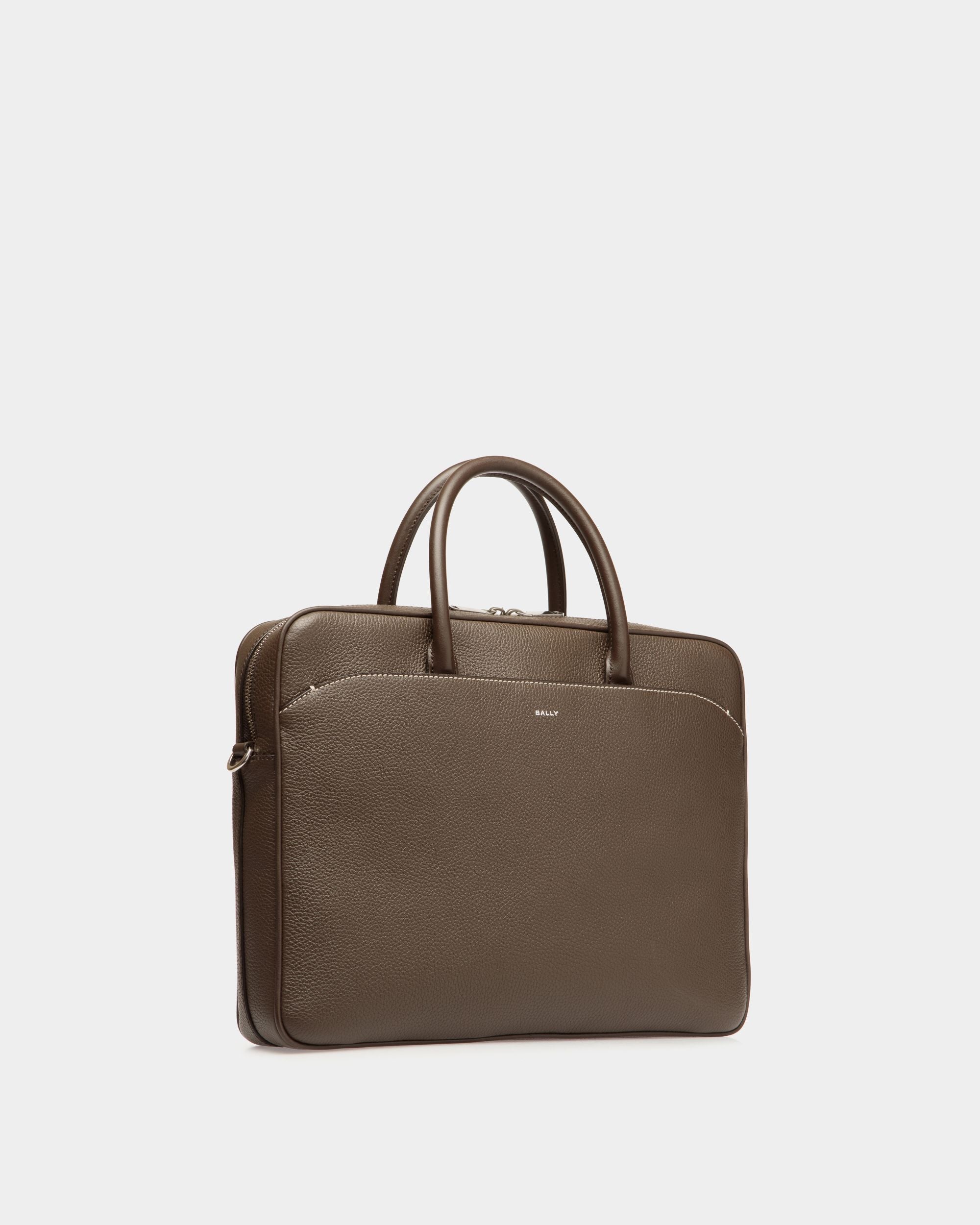 Oeden Briefcase in Ebano Leather - Men's - Bally - 04