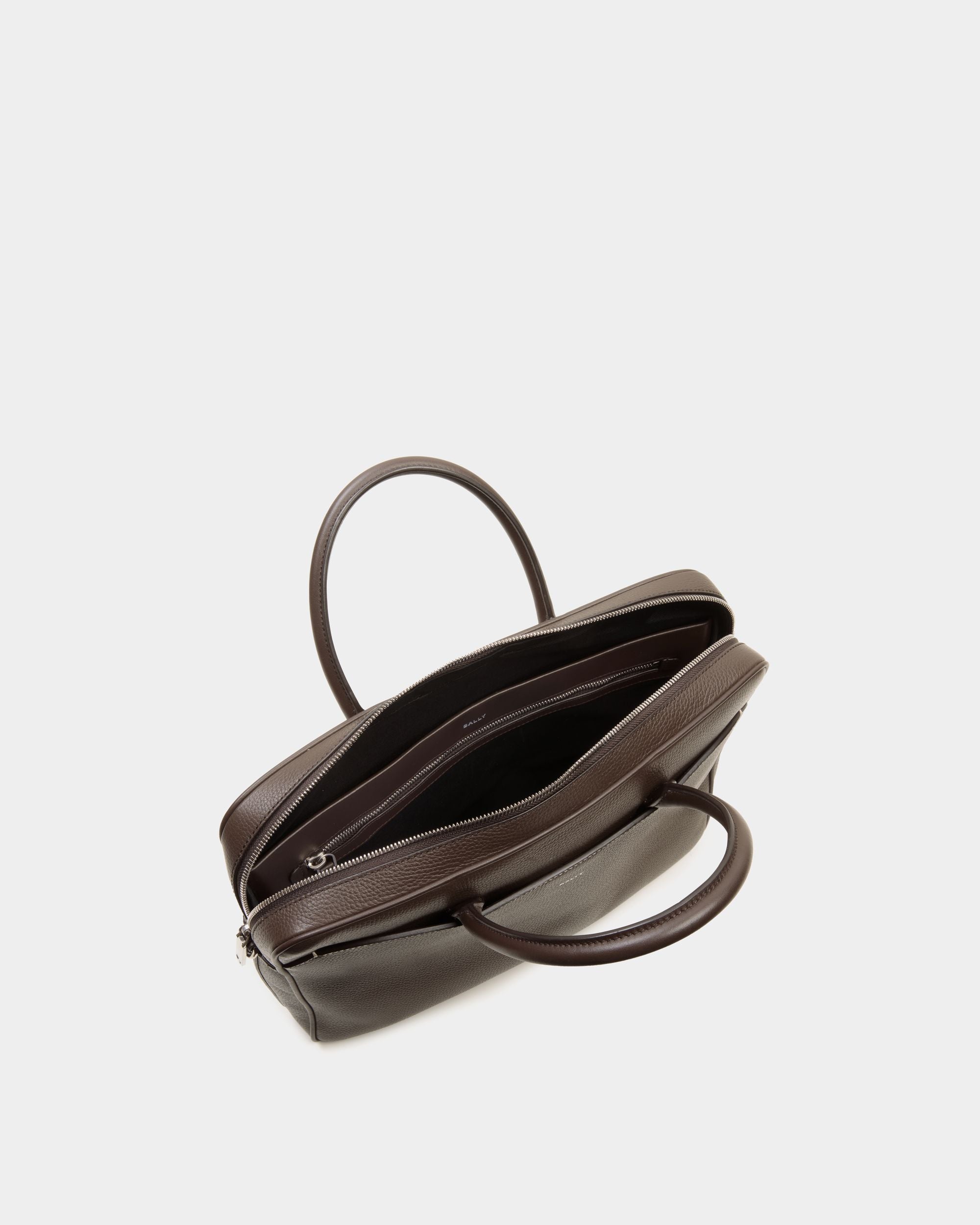 Oeden Briefcase in Ebano Leather - Men's - Bally - 05