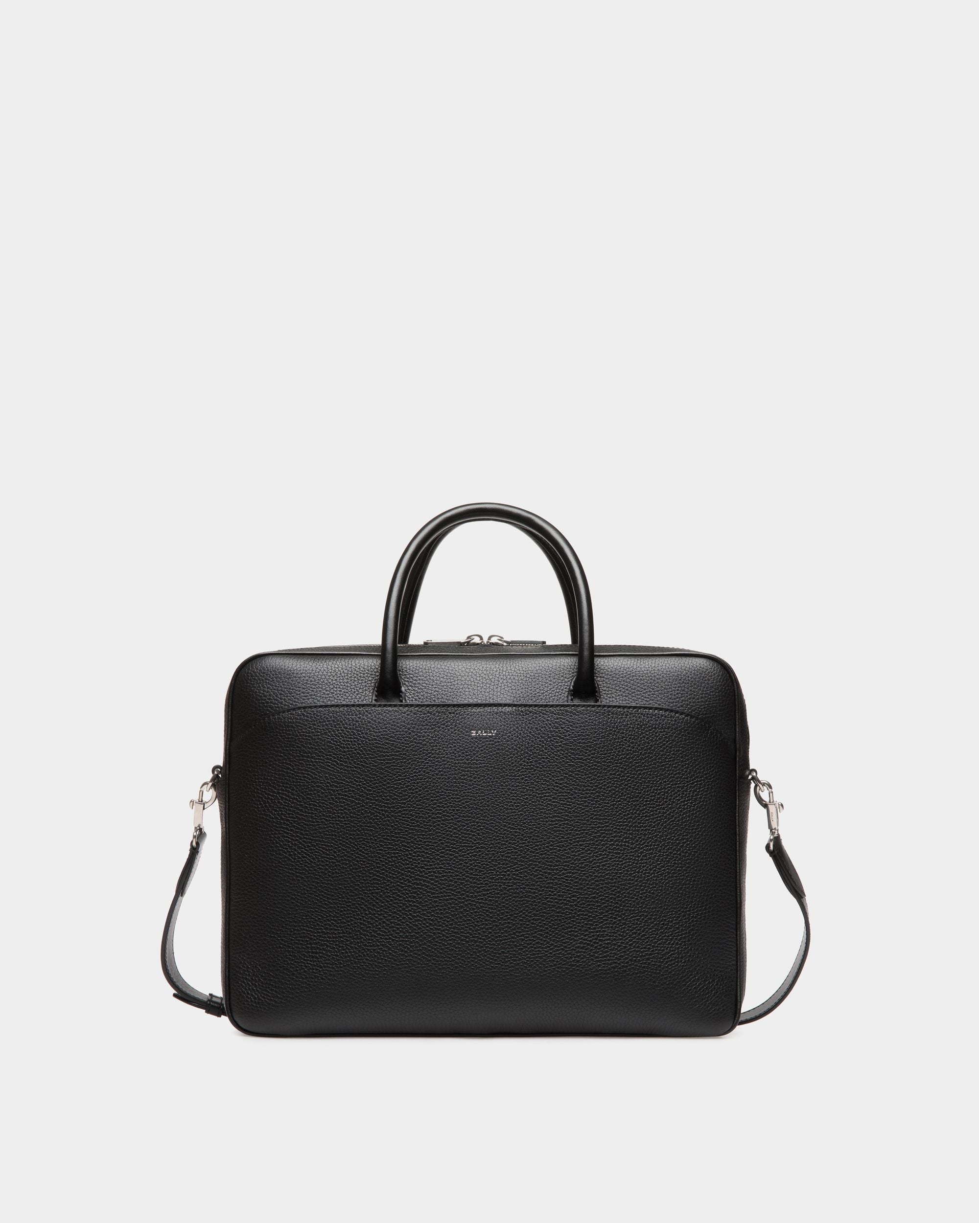 Oeden Briefcase In Black Leather - Men's - Bally - 01