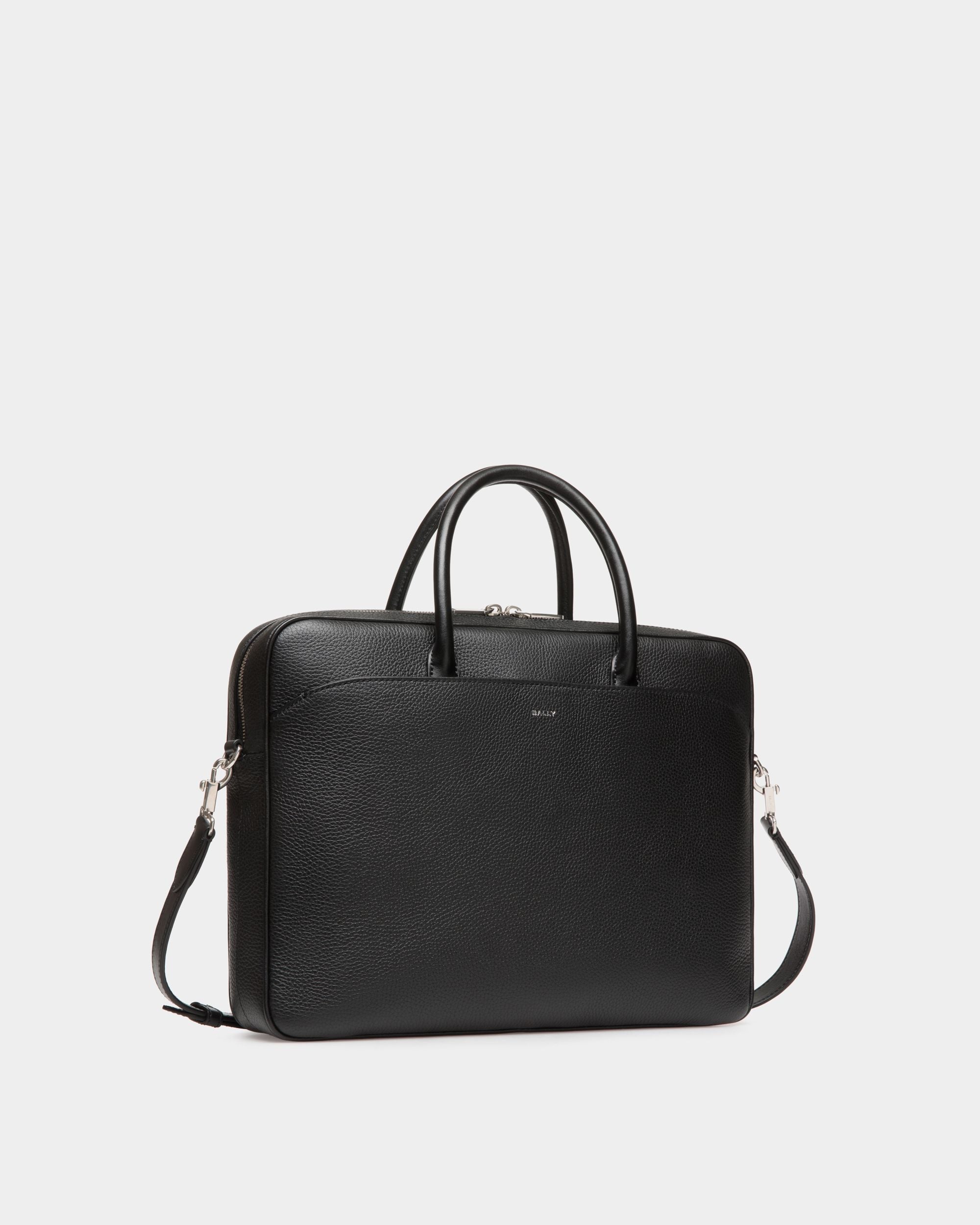 Oeden Briefcase In Black Leather - Men's - Bally - 03