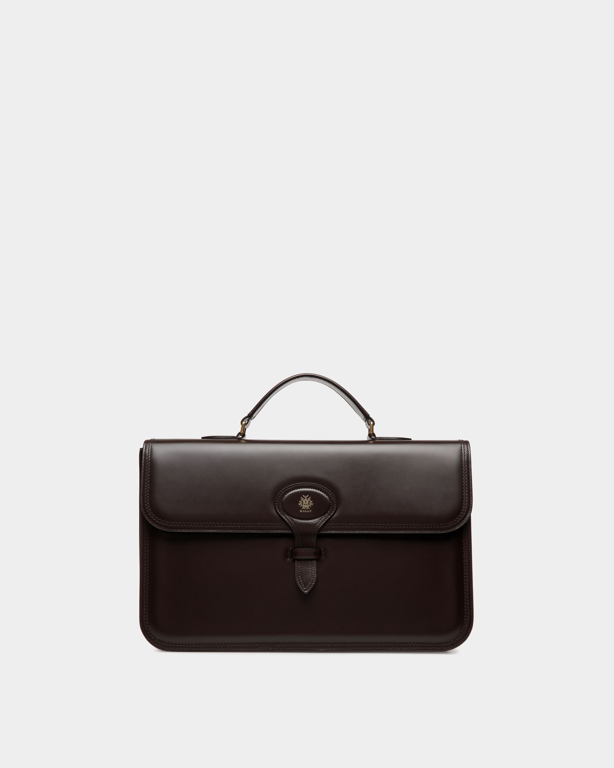 Beckett Briefcase In Ebano Leather - Men's - Bally - 01