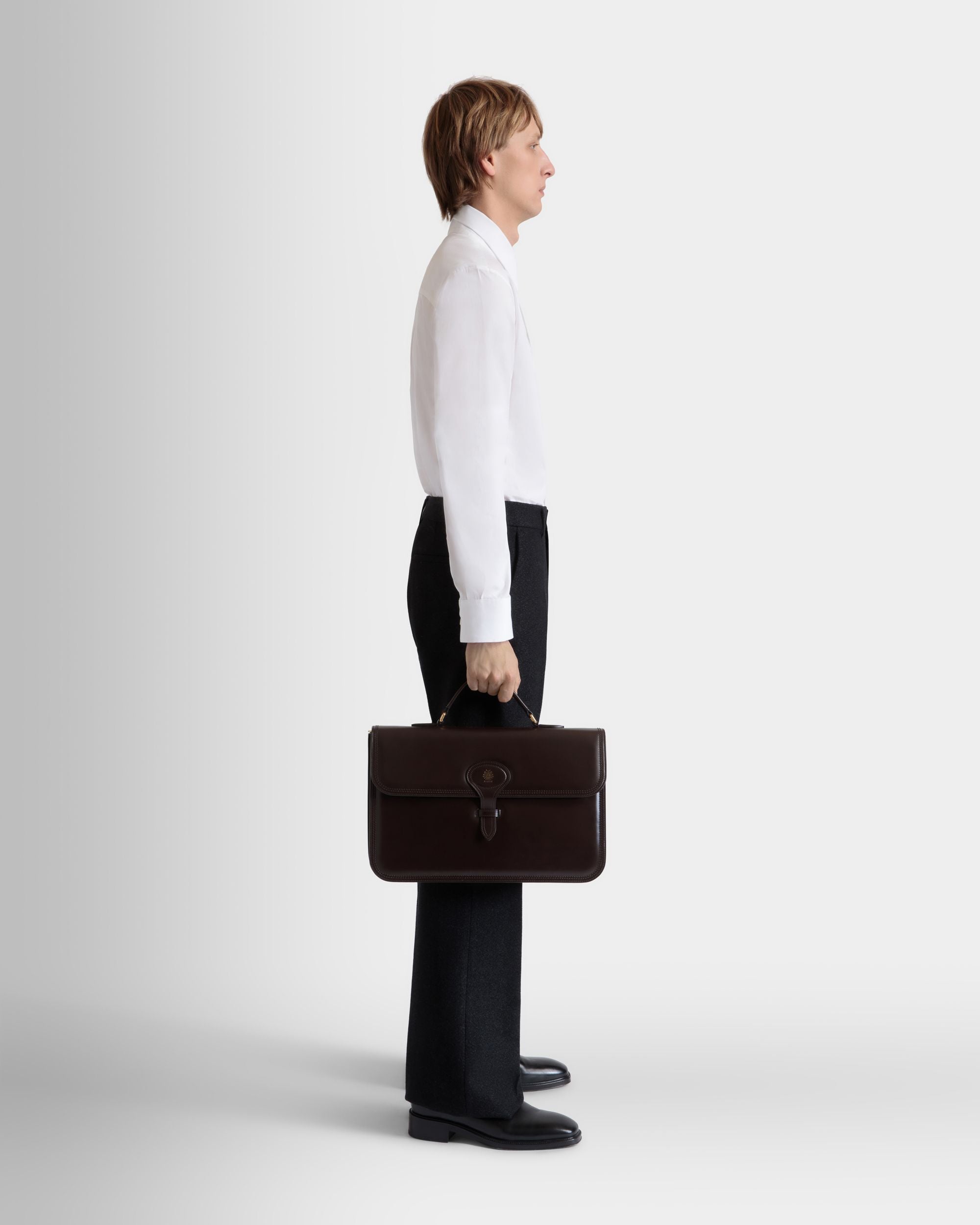 Beckett Briefcase In Ebano Leather - Men's - Bally - 02
