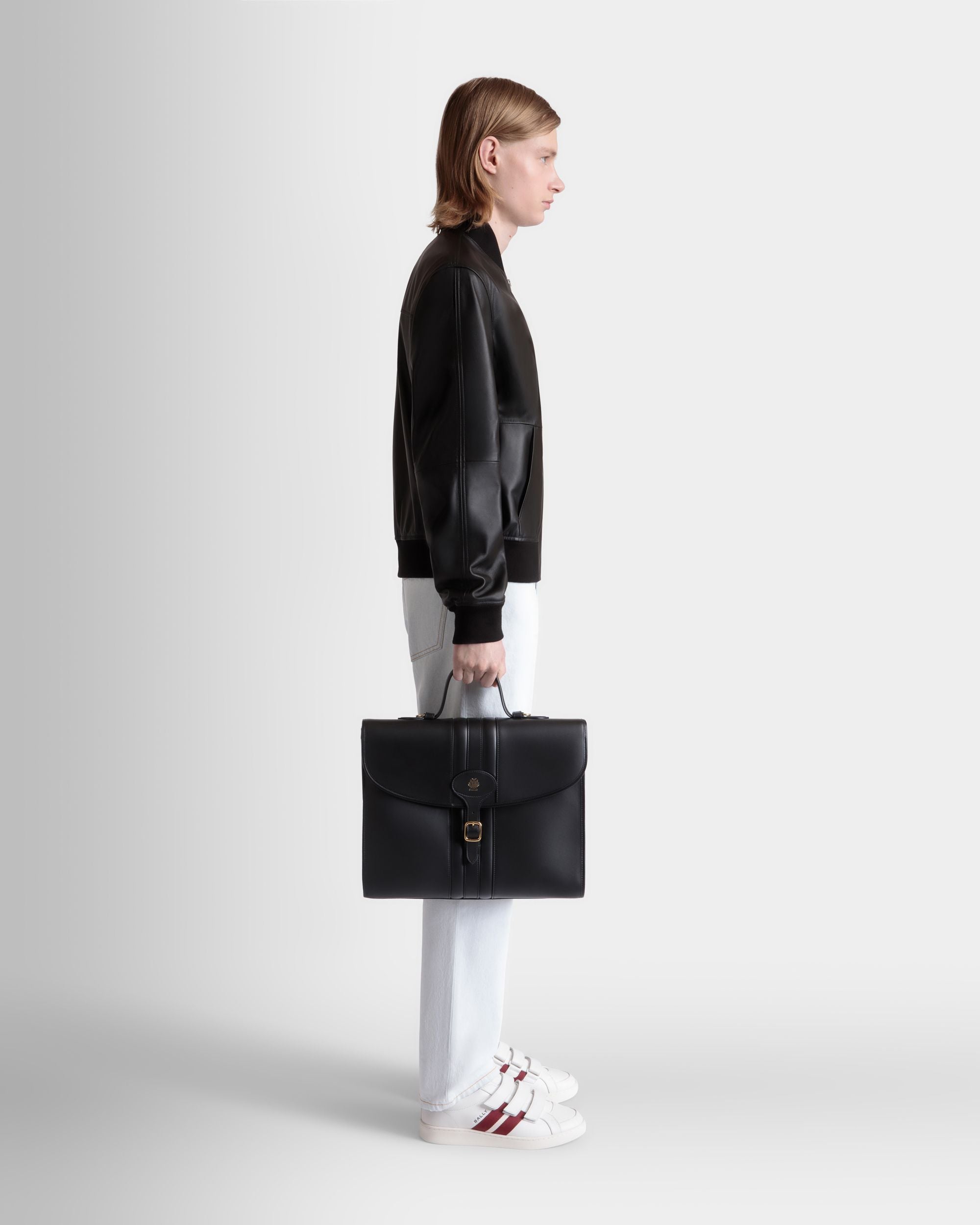 Beckett Briefcase in Black Leather - Men's - Bally - 02