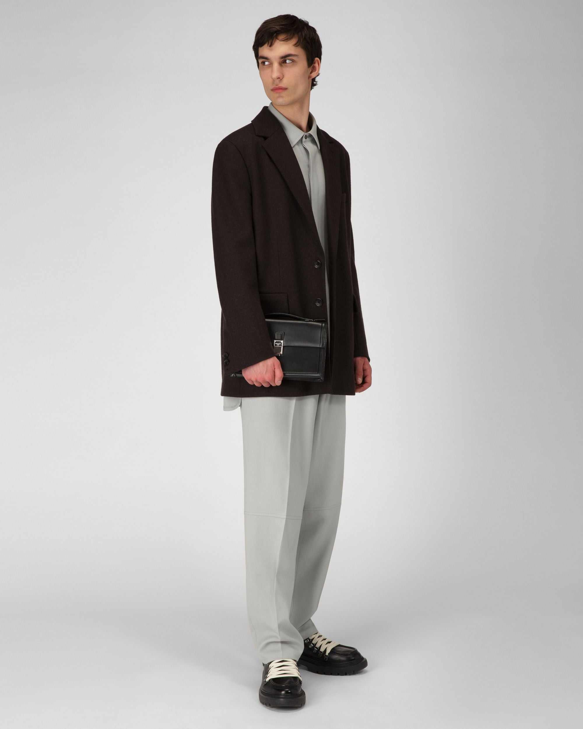 Scrinio Leather Cross-Body Bag In Black - Men's - Bally - 05