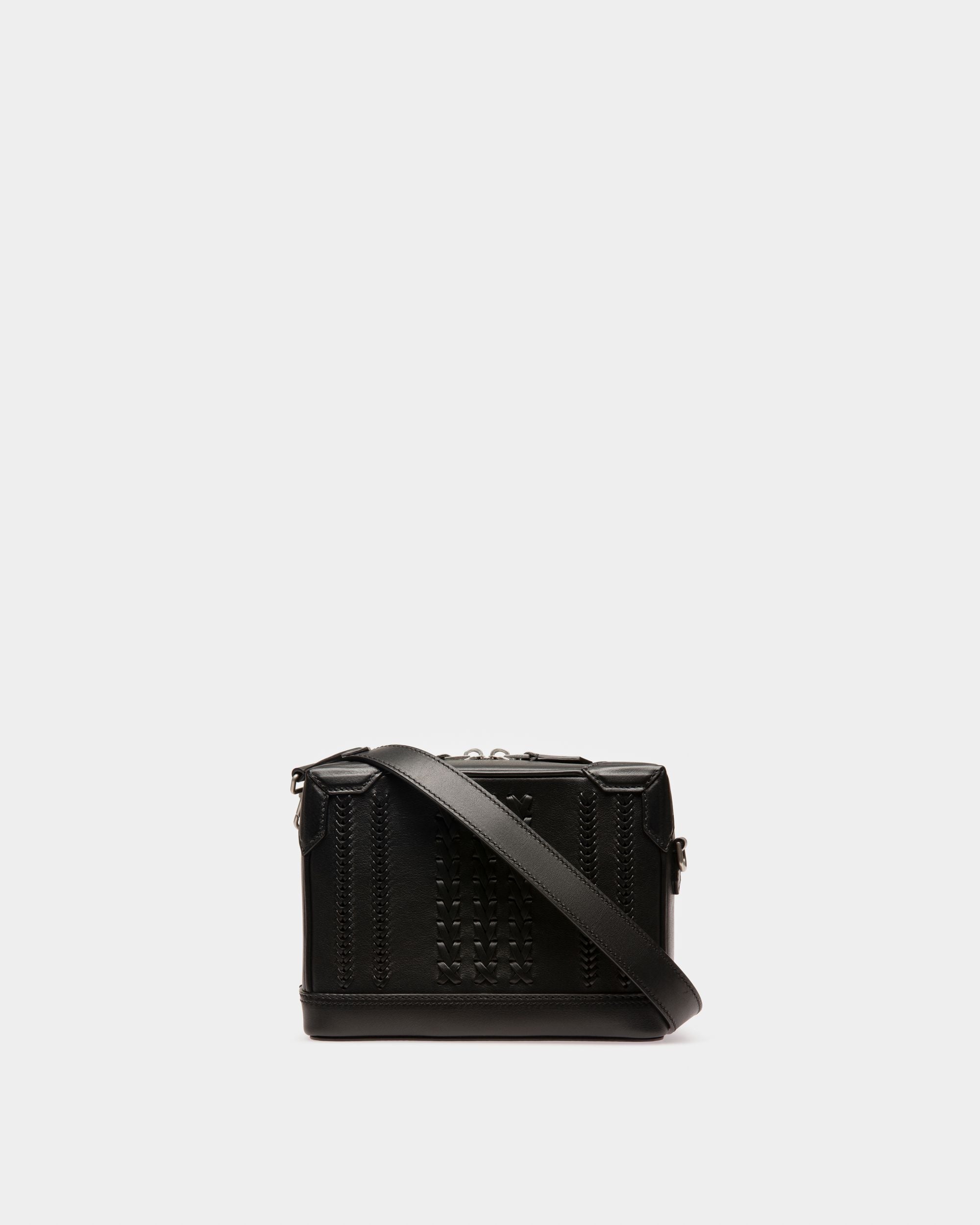 Casteer Leather Crossbody Bag In Black - Men's - Bally - 03